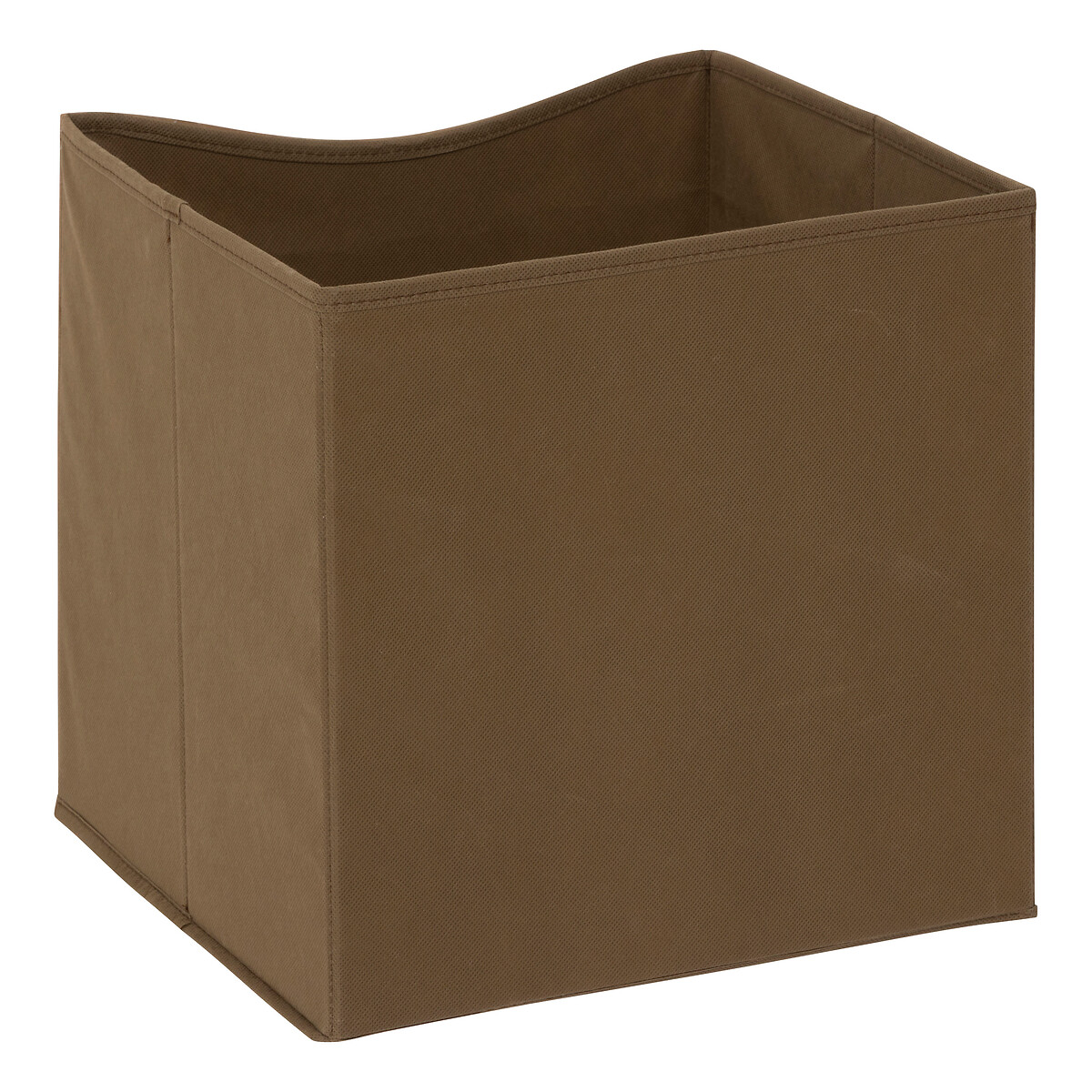 Caixa de arruma&ccedil;&atilde;o castanha efeito madeira 31x31cm