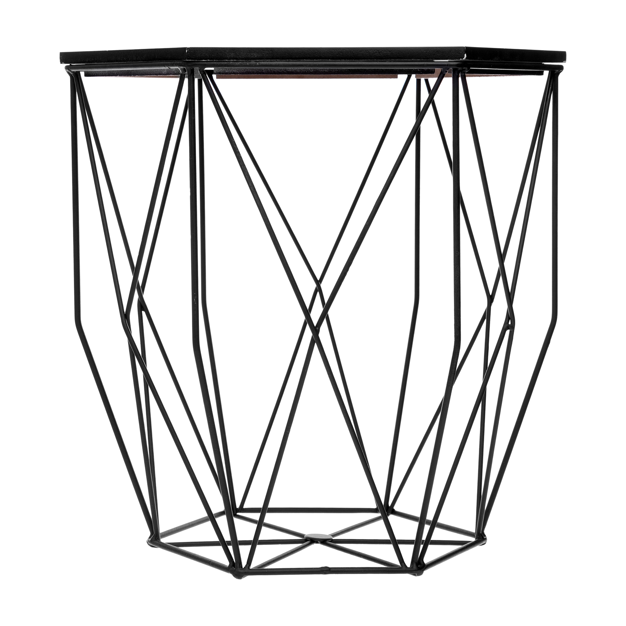 Mesa De Apoio Preta Em Metal 41X35.5X40cm 