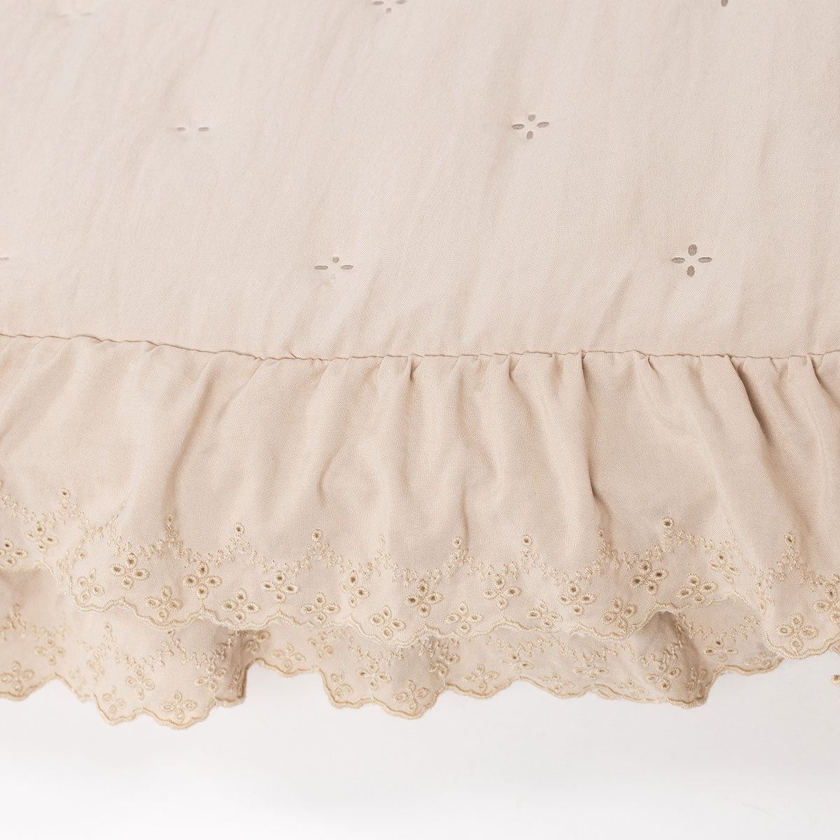 Edred&atilde;o AMALFI bege com renda 250x260cm