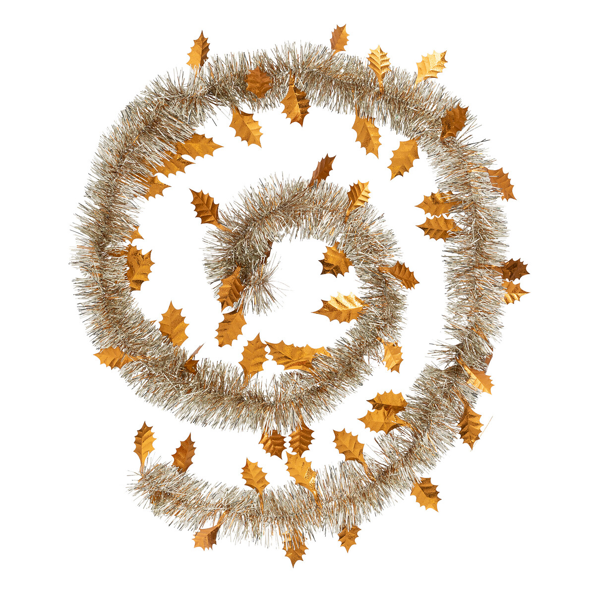 Grinalda dourada com folhas ocre 200cm,  Grinalda dourada com folhas ocre 200cm