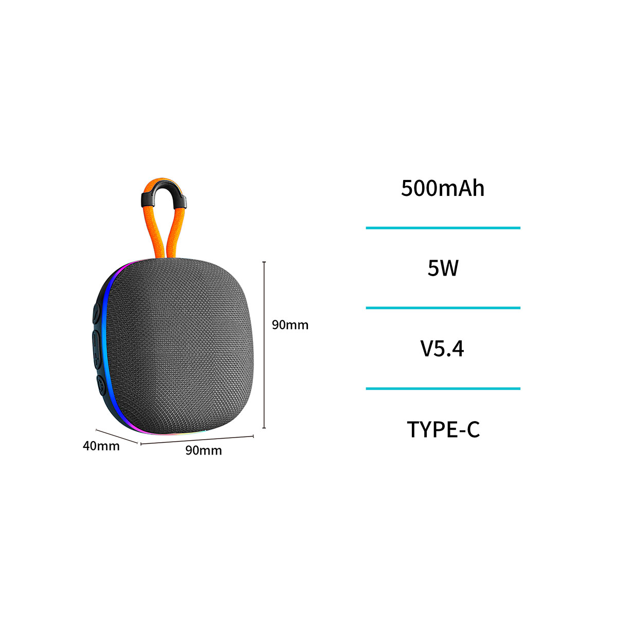 Coluna Bluetooth 5W Preta