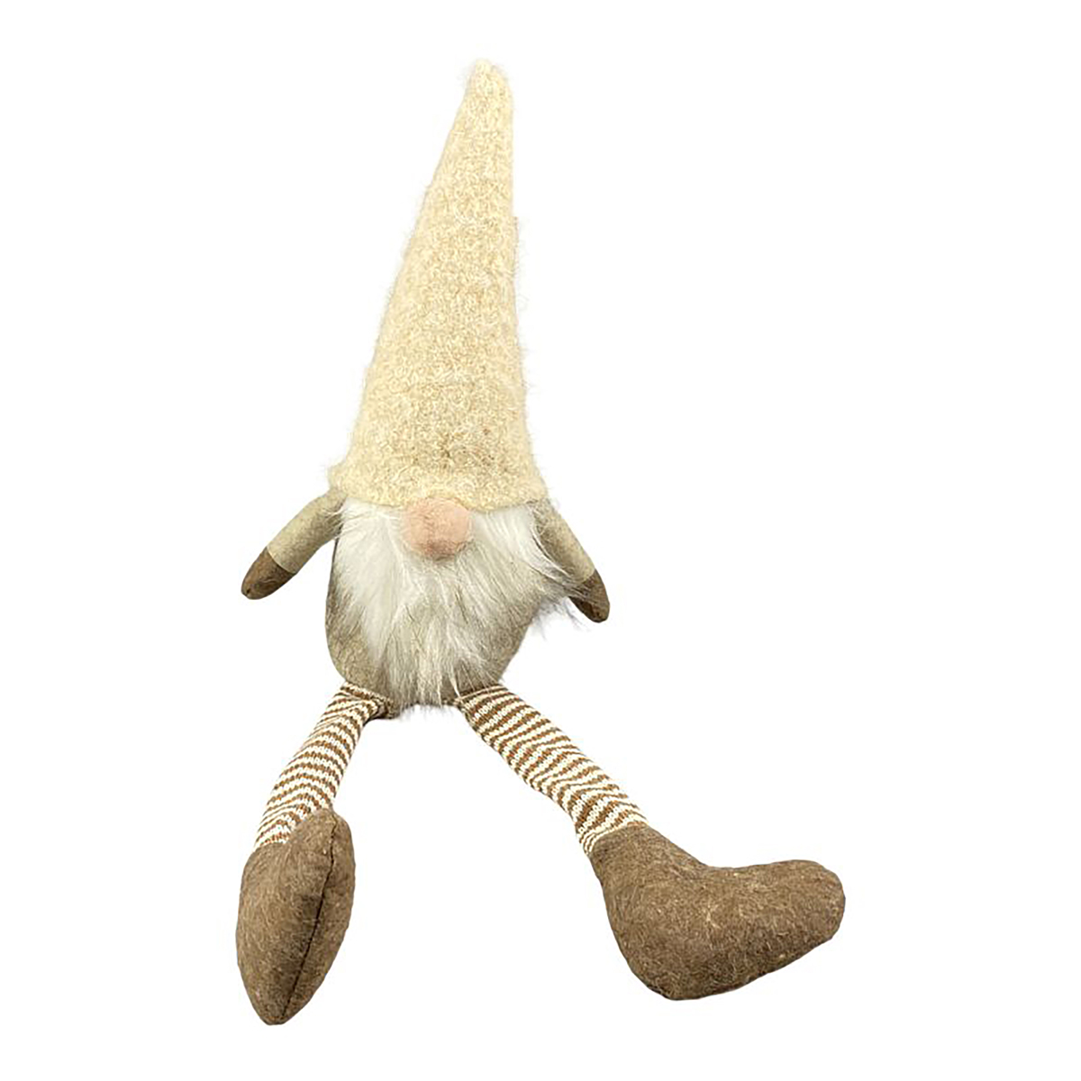 Figura gnomo bege com barba 