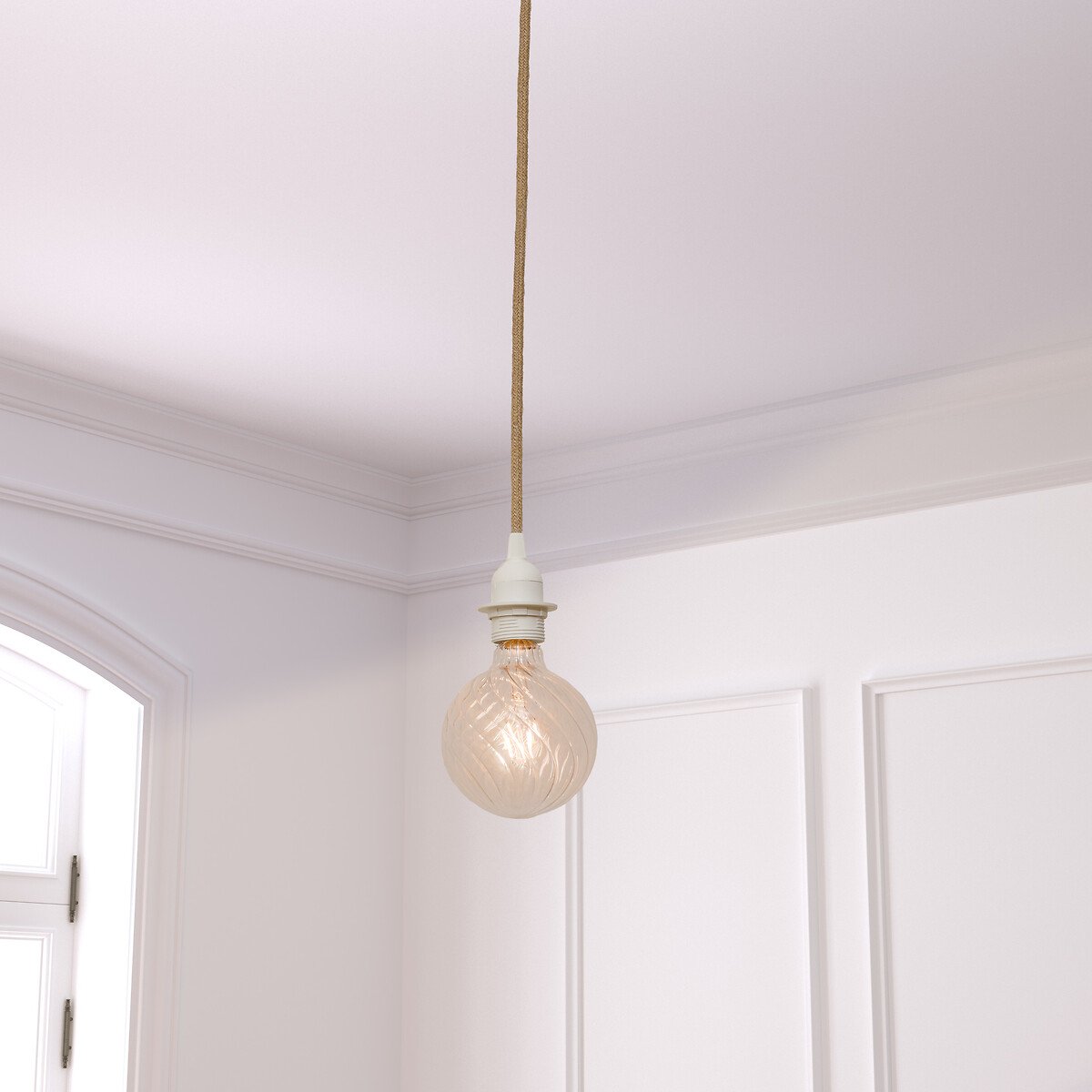 Cabo el&eacute;trico NOE bege para candeeiro suspenso 80cm