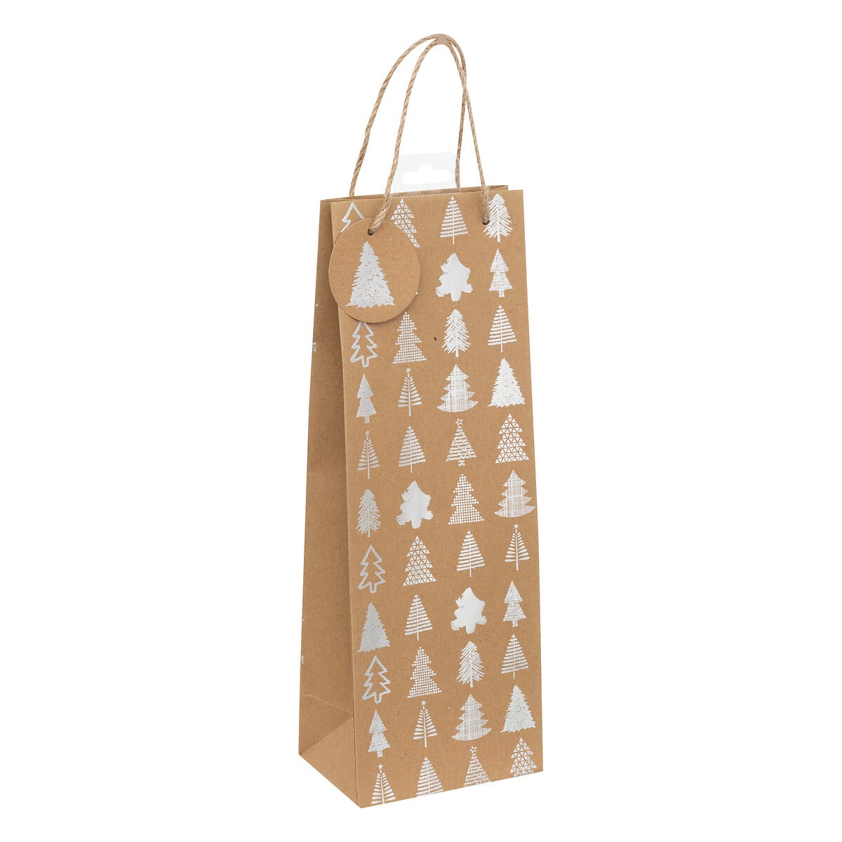 Saco de oferta para garrafa holocastanho kraft 35,5cm