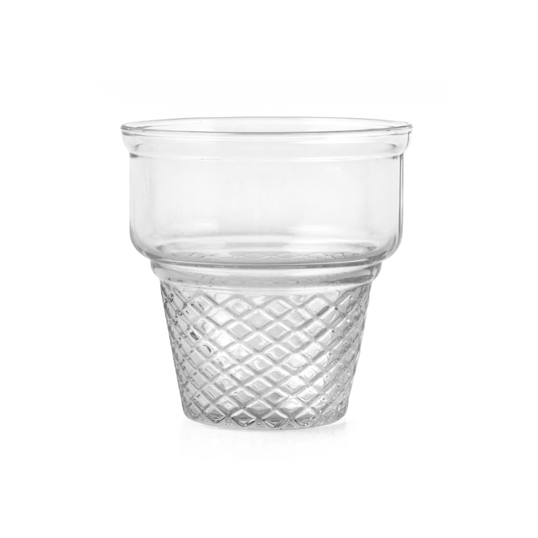 Ta&ccedil;a para gelado de vidro decorada