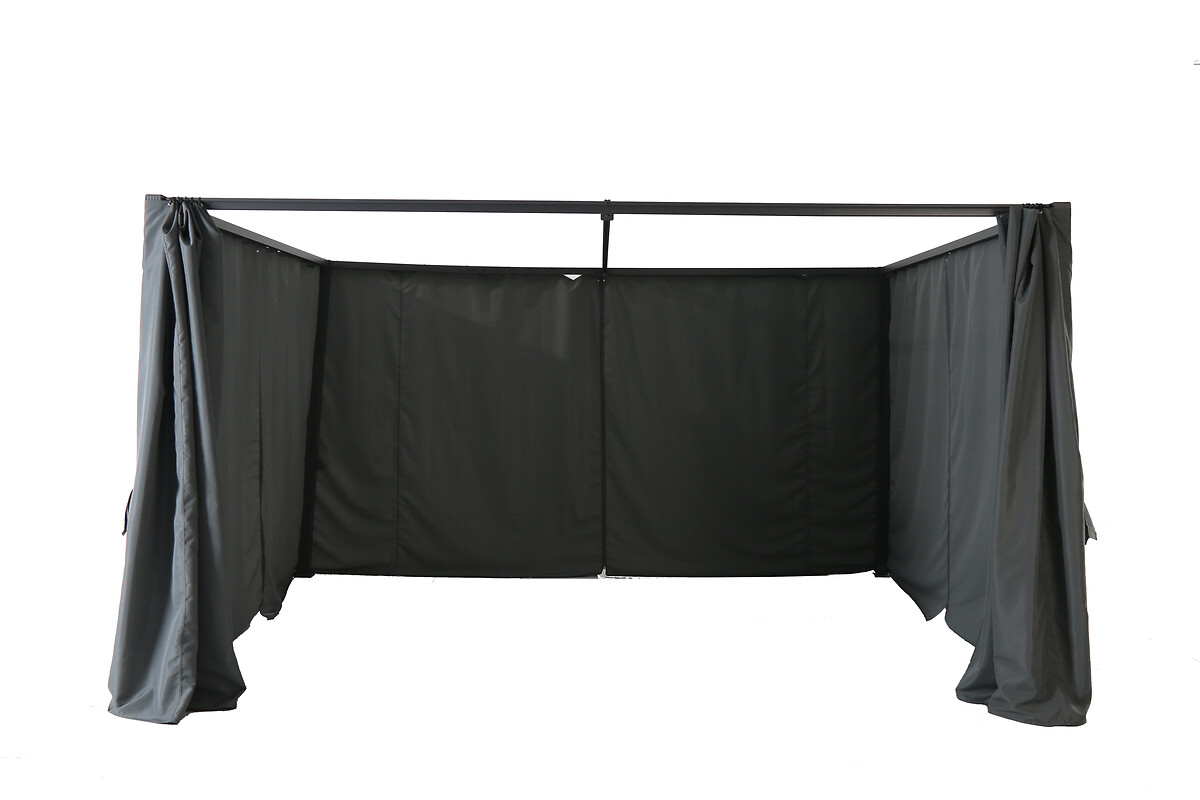 Cortinas p&eacute;rgola palmeira cinza ard&oacute;sia