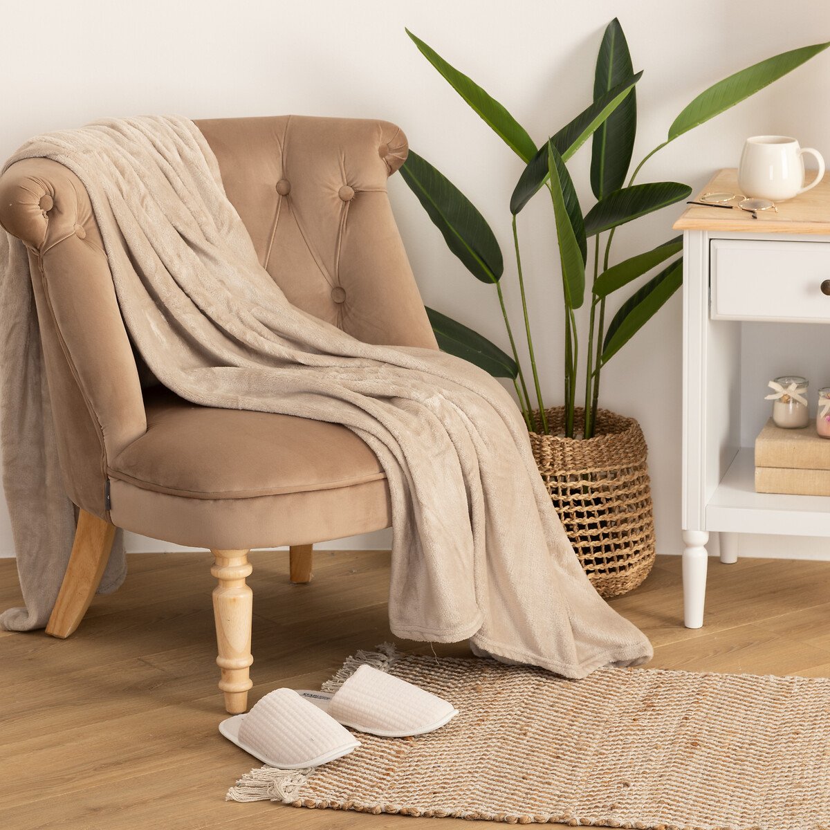 Manta CORALINA bege 130x180cm