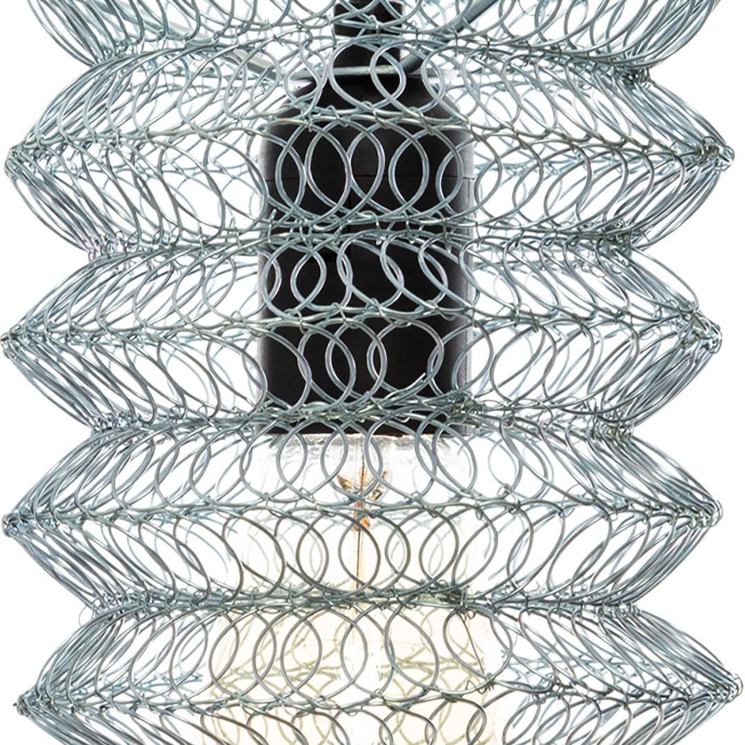 Candeeiro Suspenso Prateado Em Metal Medusa