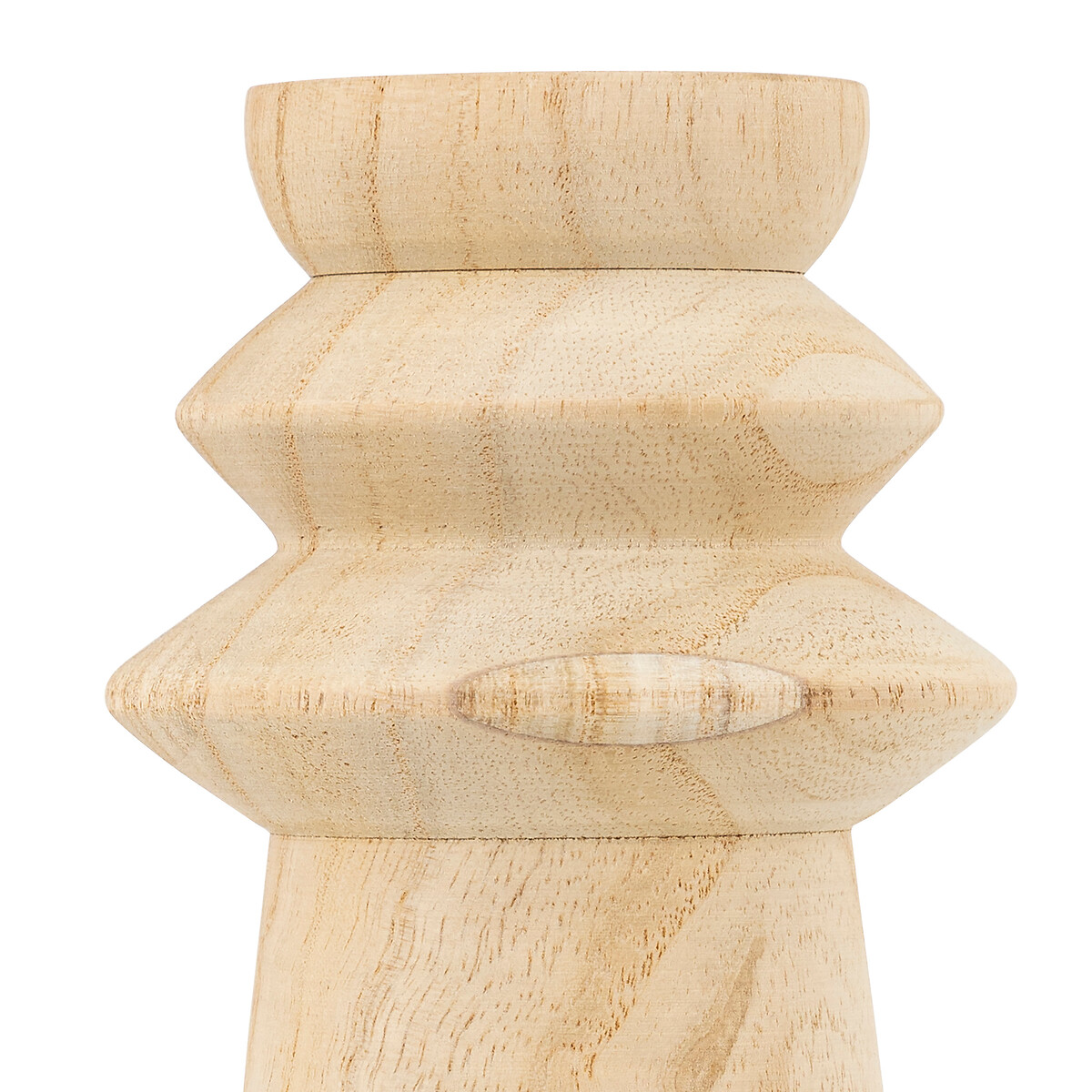 Castiçal uma bege em madeira 23,5cm