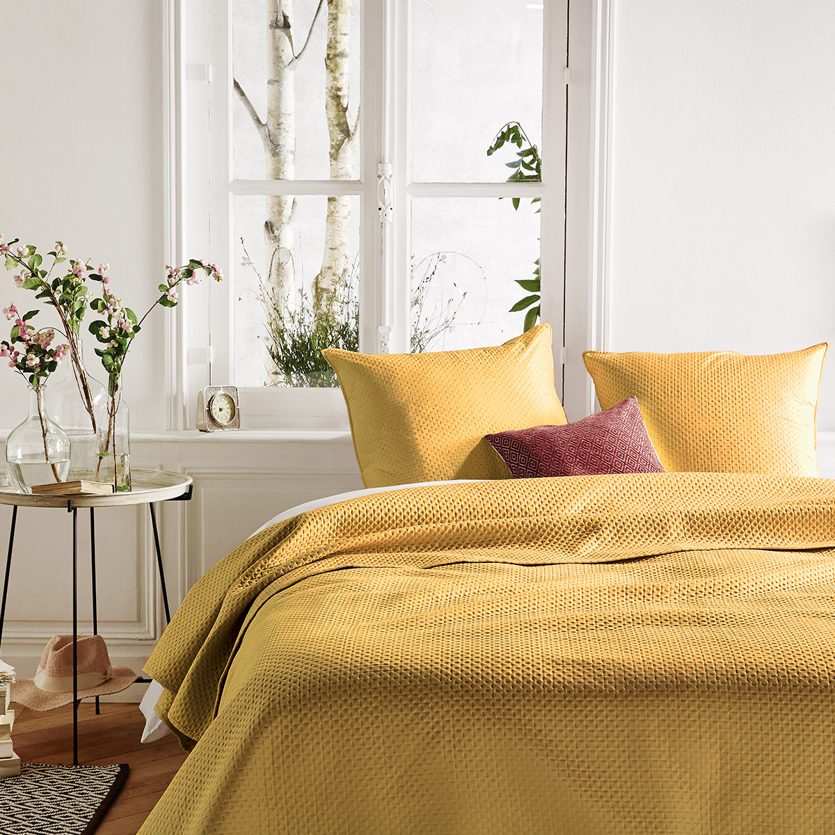 Colcha e 2 capas de almofada DOLCE VITA ocre 240x260cm