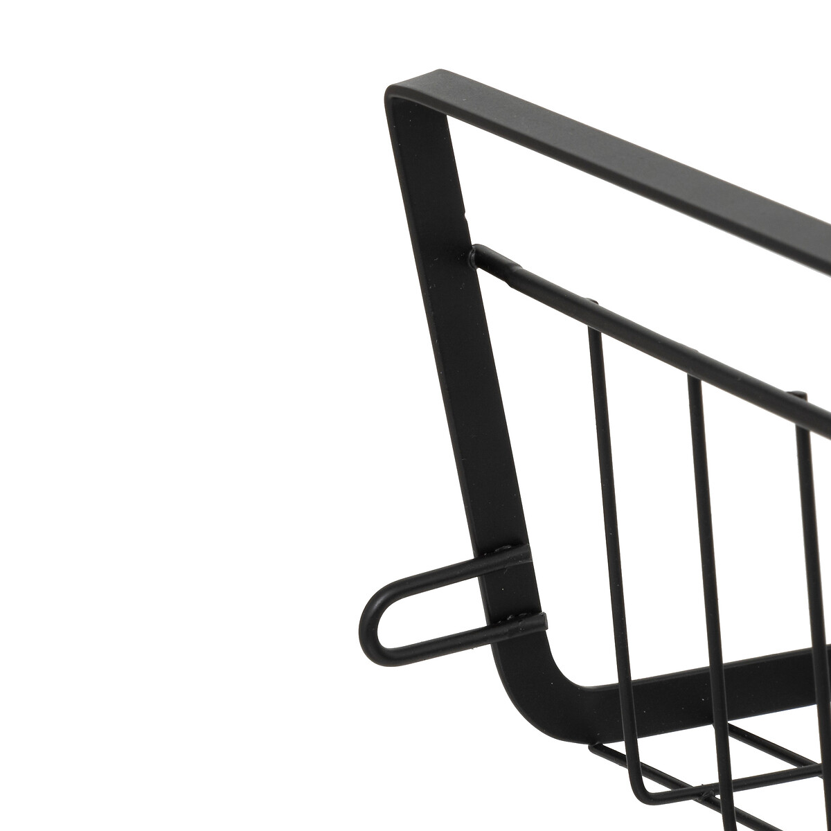 Prateleira preta met&aacute;lica suspensa para arruma&ccedil;&atilde;o