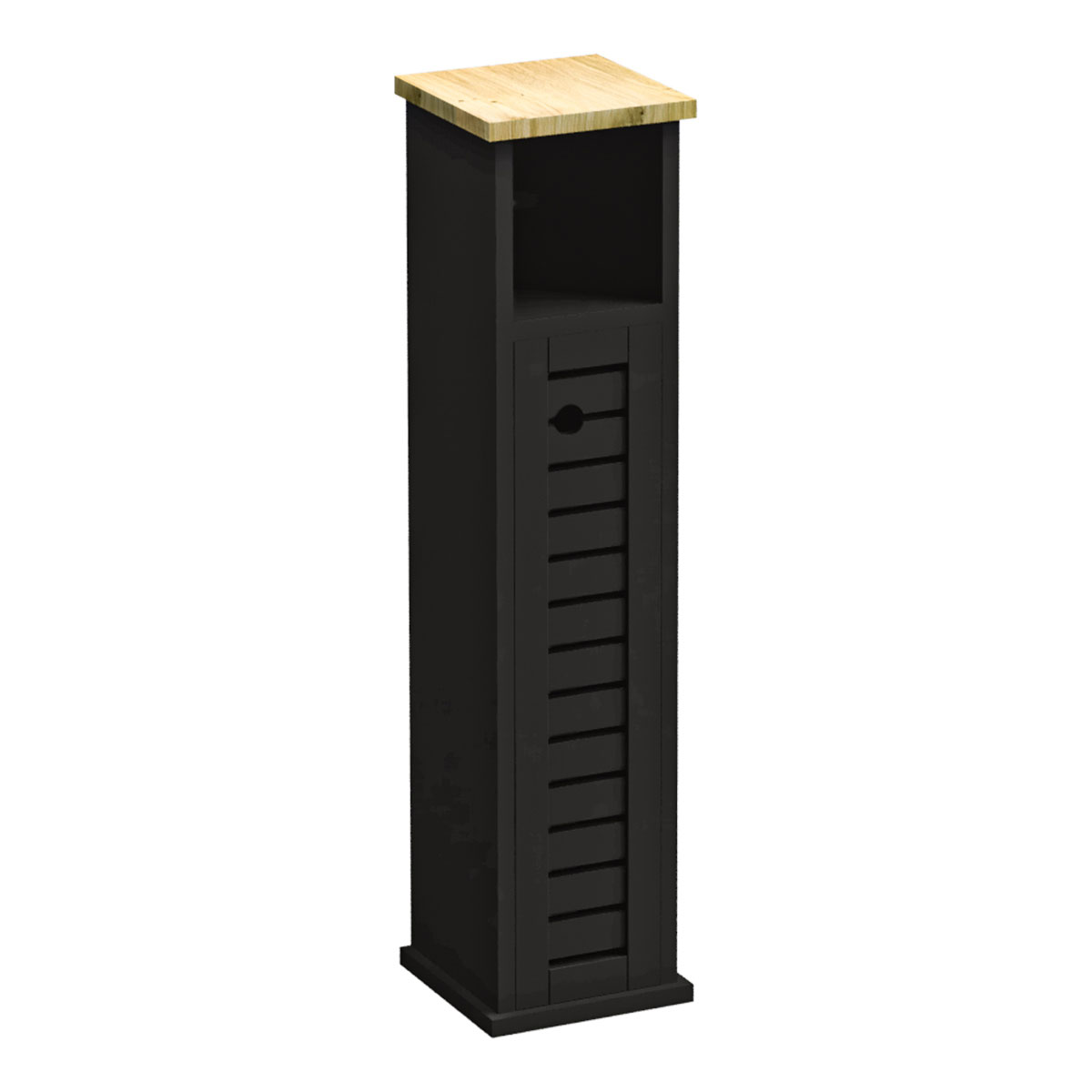 M&oacute;vel porta rolos wc com 2 porta e prateleira  CANCUN preto