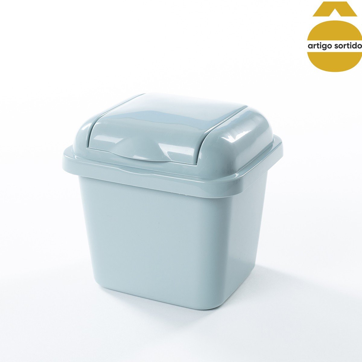 Balde para bancada com tampa basculante