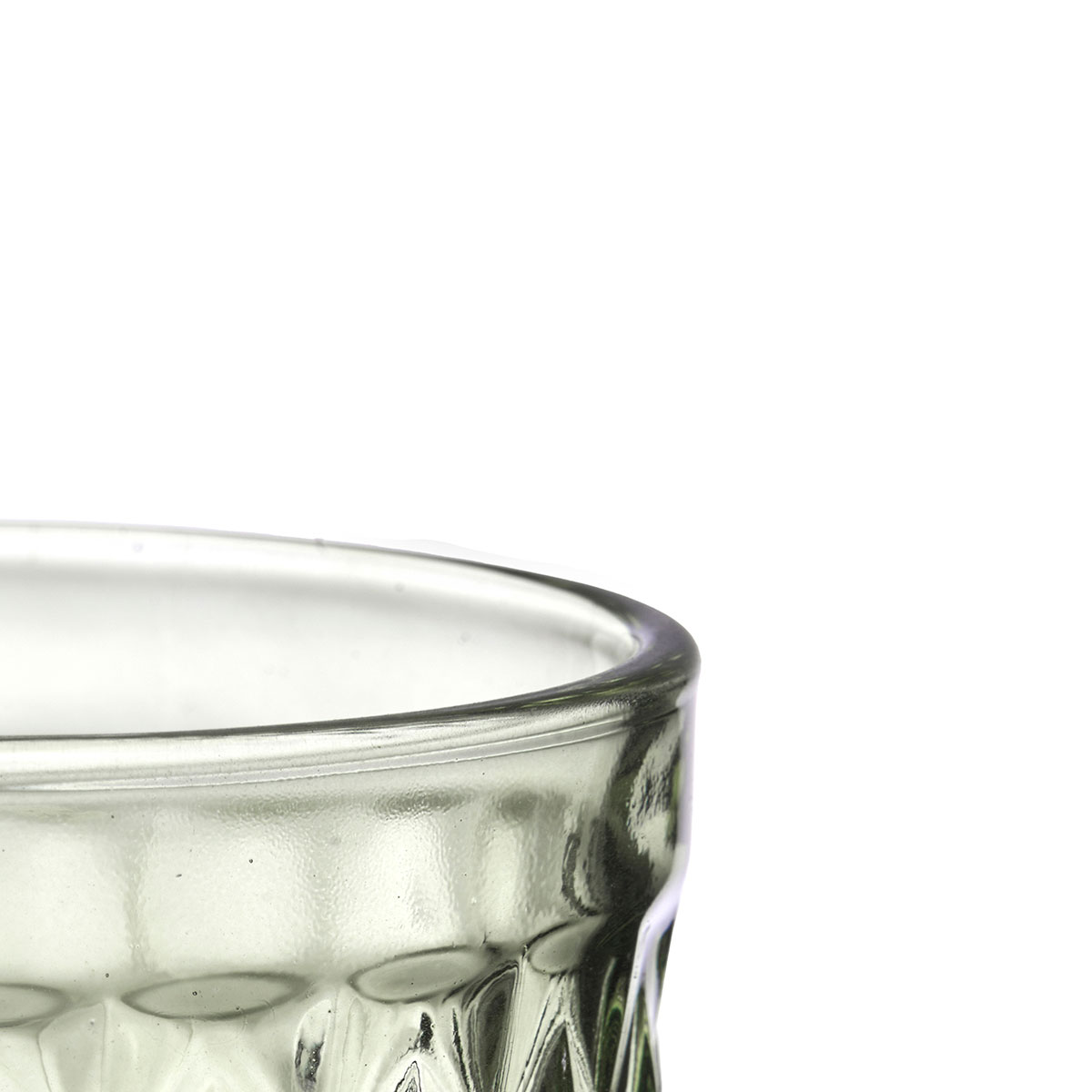 Copo De &Aacute;gua Diamante Verde Em Vidro Com P&eacute; 34cl