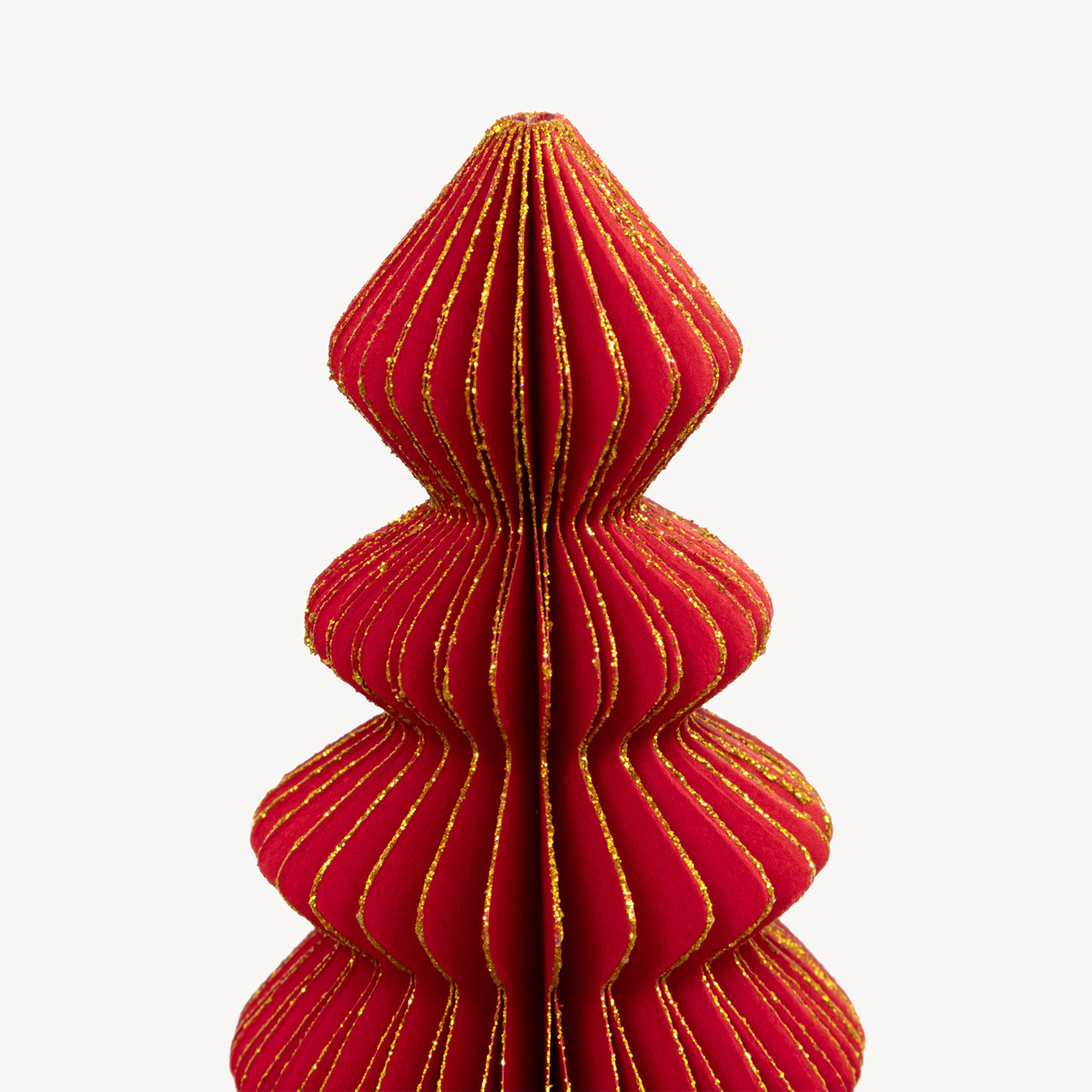 &Aacute;rvore de natal origami vermelha 30cm
