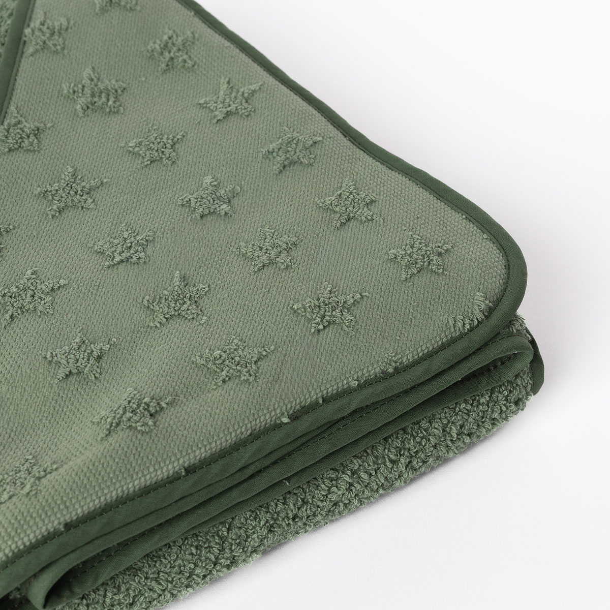 Toalha de banho com capuz verde com estrelas 100x100cm