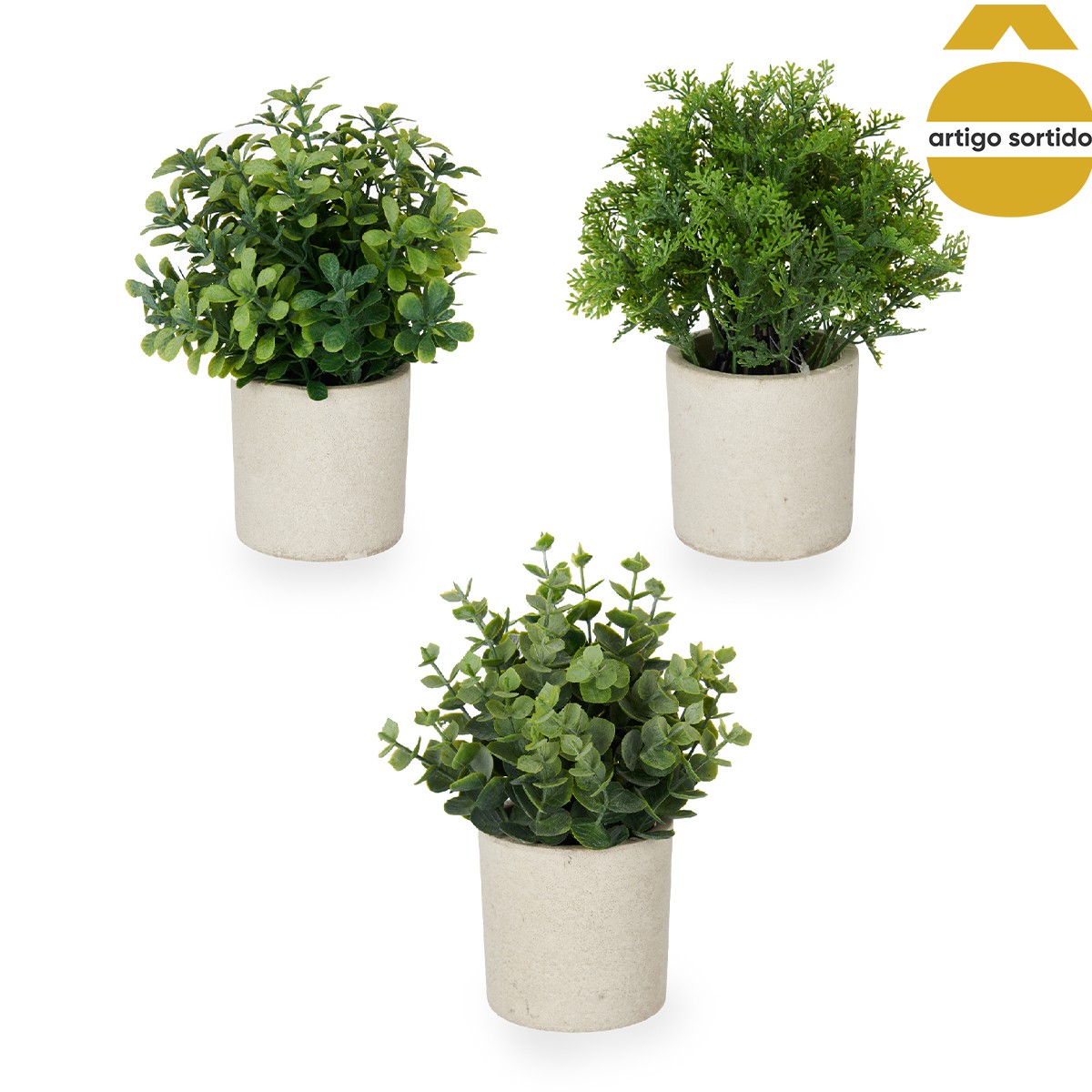 Vaso com flores verdes 21cm