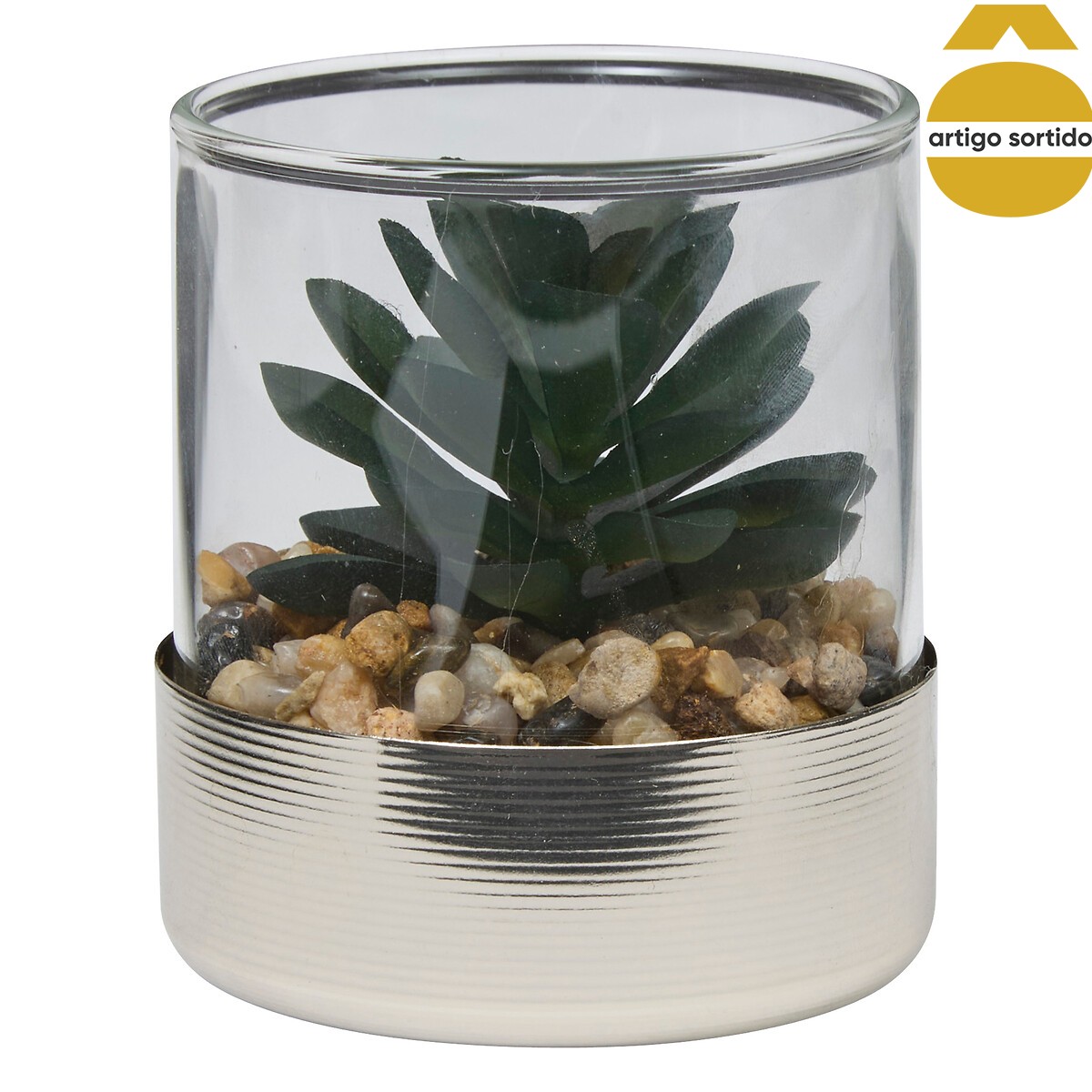 Vaso com planta artificial verde