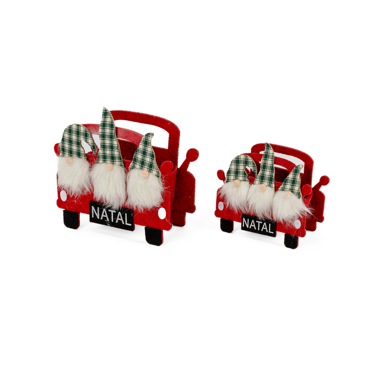 Cesto Carro Vermelho Pai Natal Em Feltro