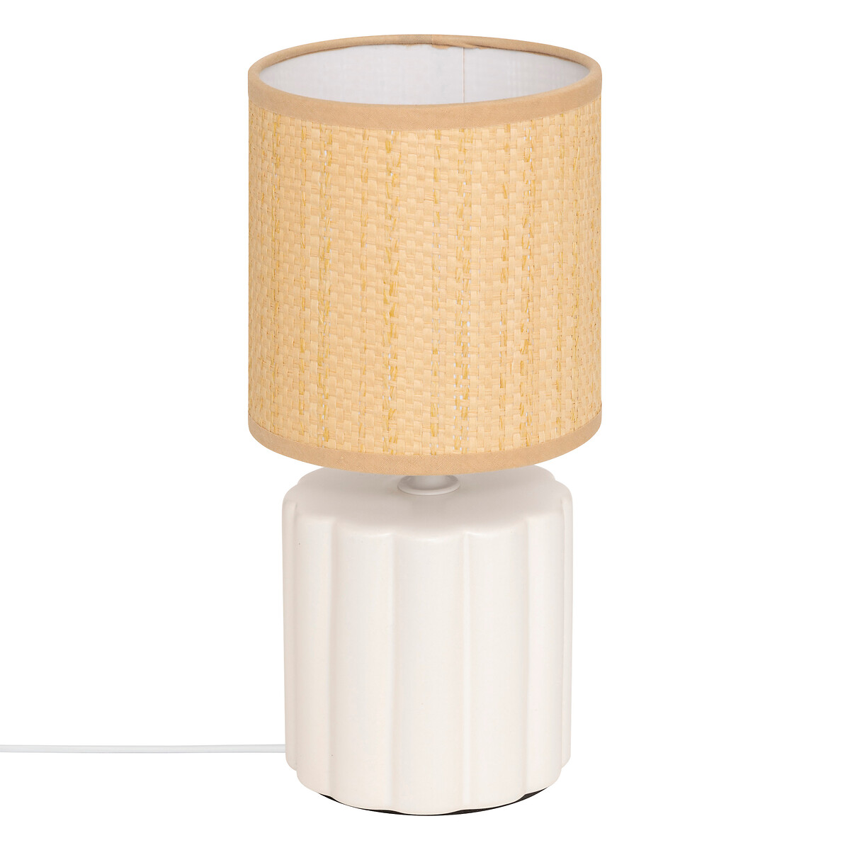 Candeeiro de mesa TYLIA branco em cer&acirc;mica