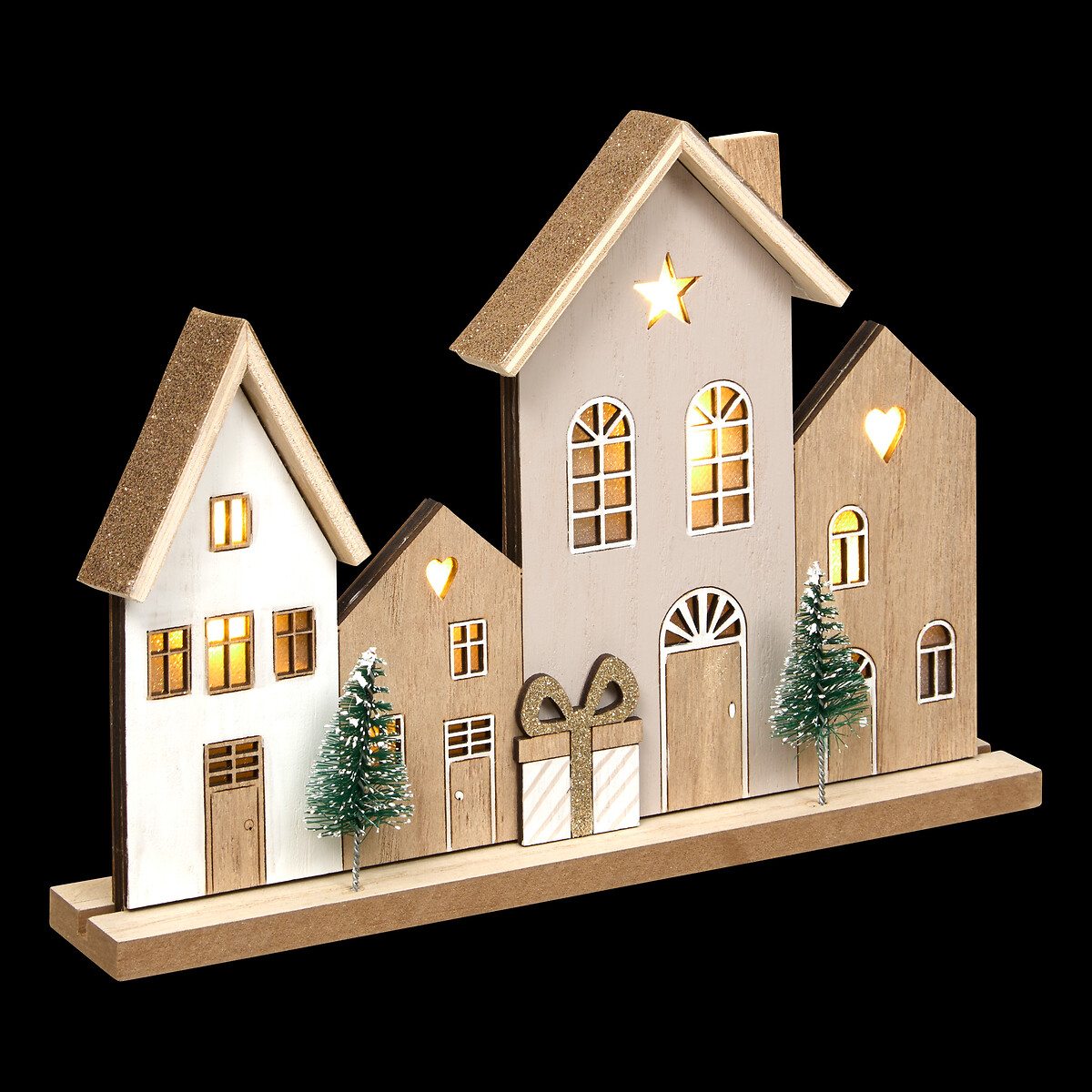 Decora&ccedil;&atilde;o luminosa em forma de casinhas