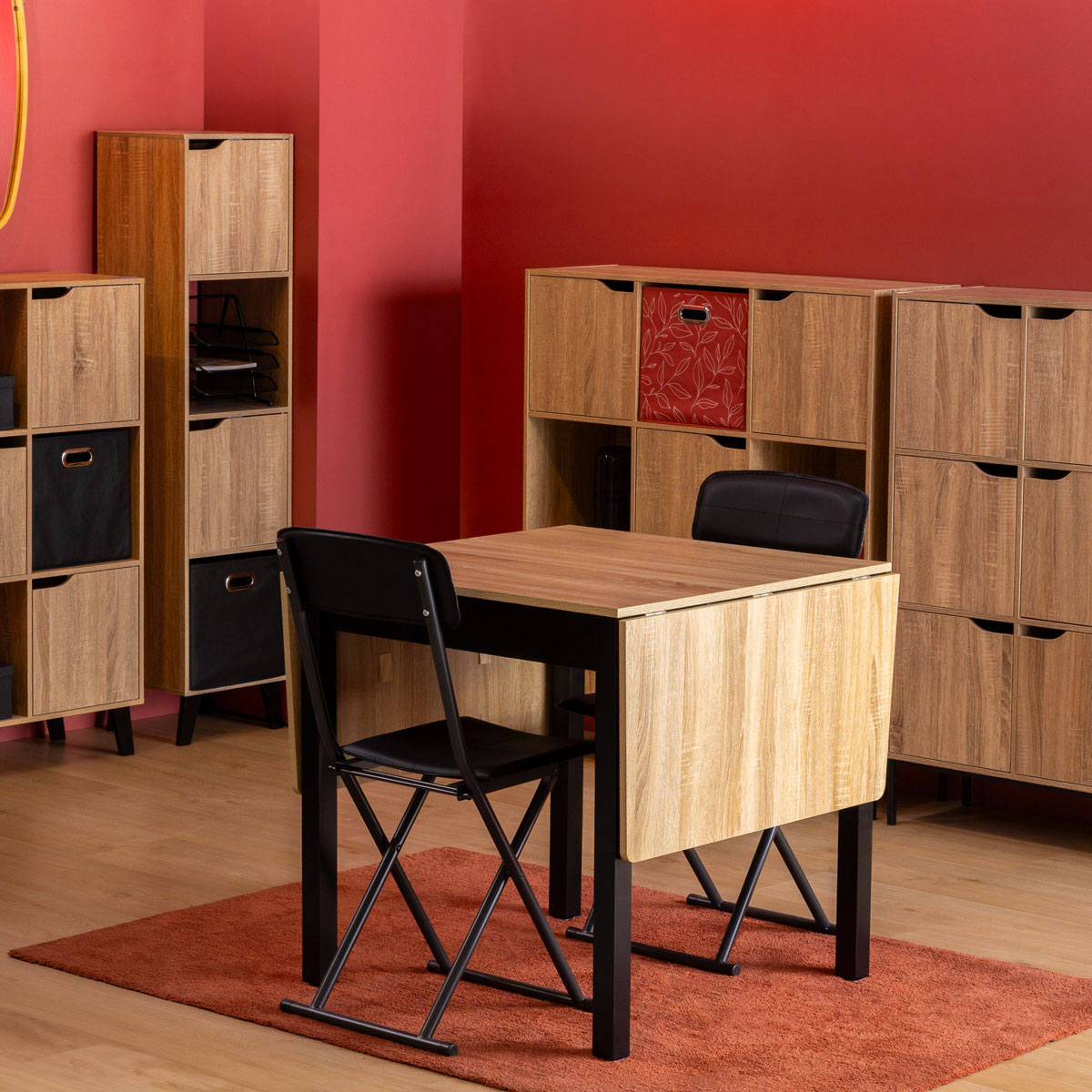 Mesa de jantar extensível em mdf 80-116-152cm