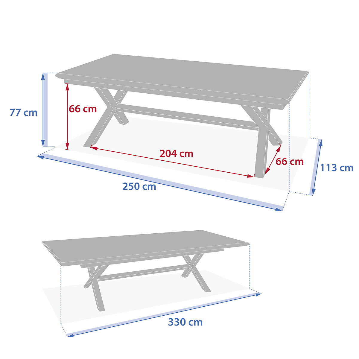 Mesa Extens&iacute;vel AXIOME Lin Argile 250-330cm
