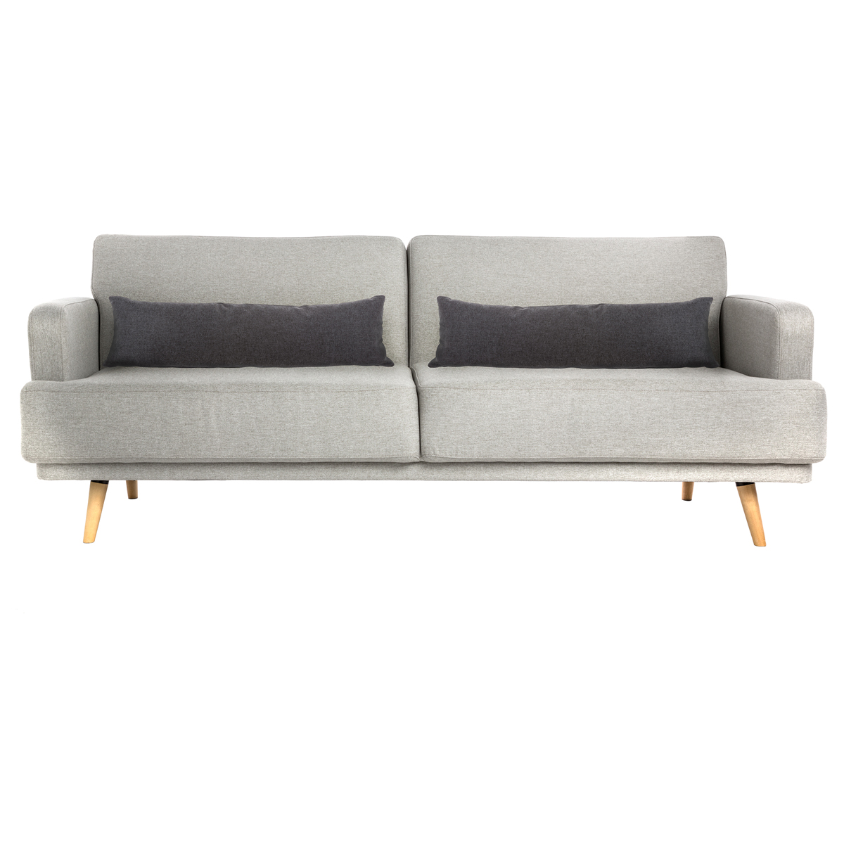 Sof&aacute; cama JACK cinza claro em tecido