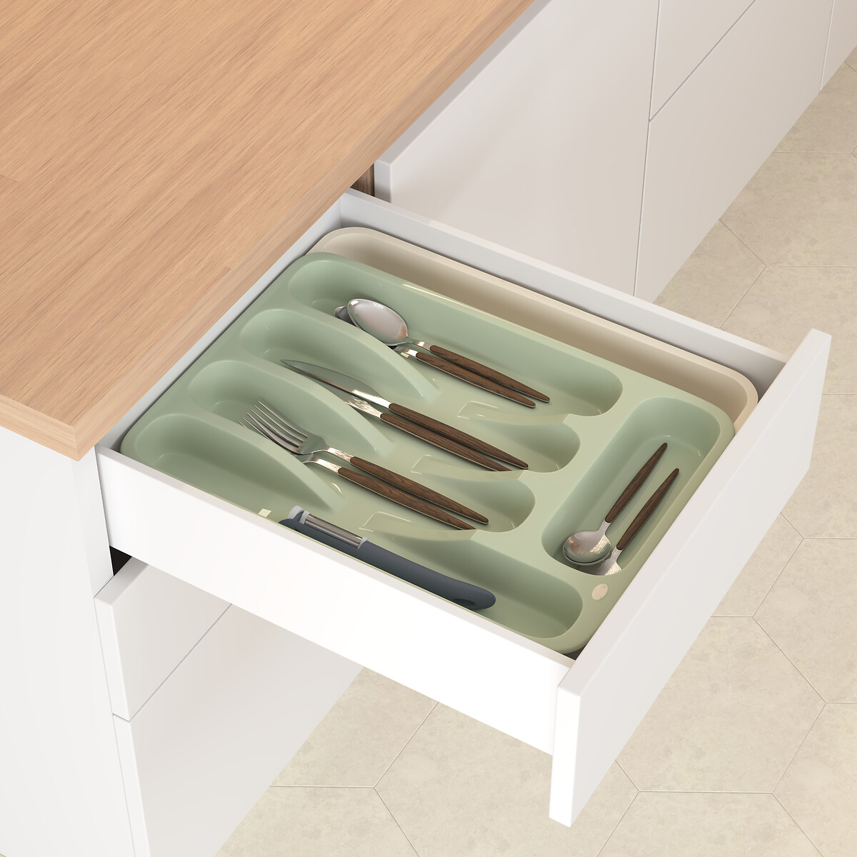 Tabuleiro para talheres POLY verde