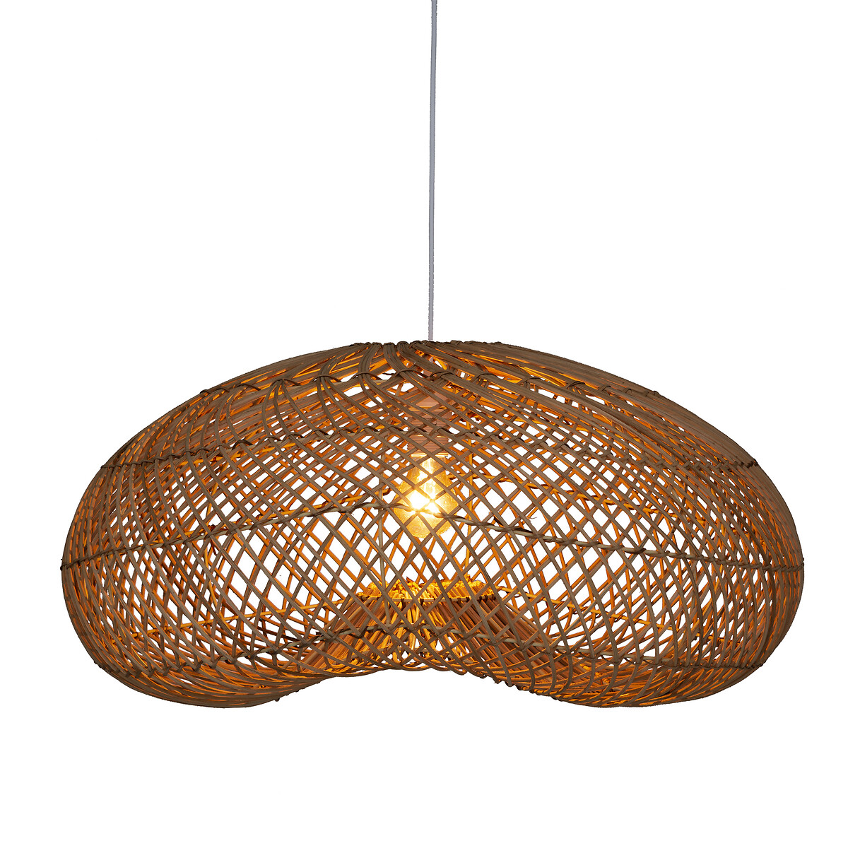 Candeeiro de teto JENY bege em rattan 68cm
