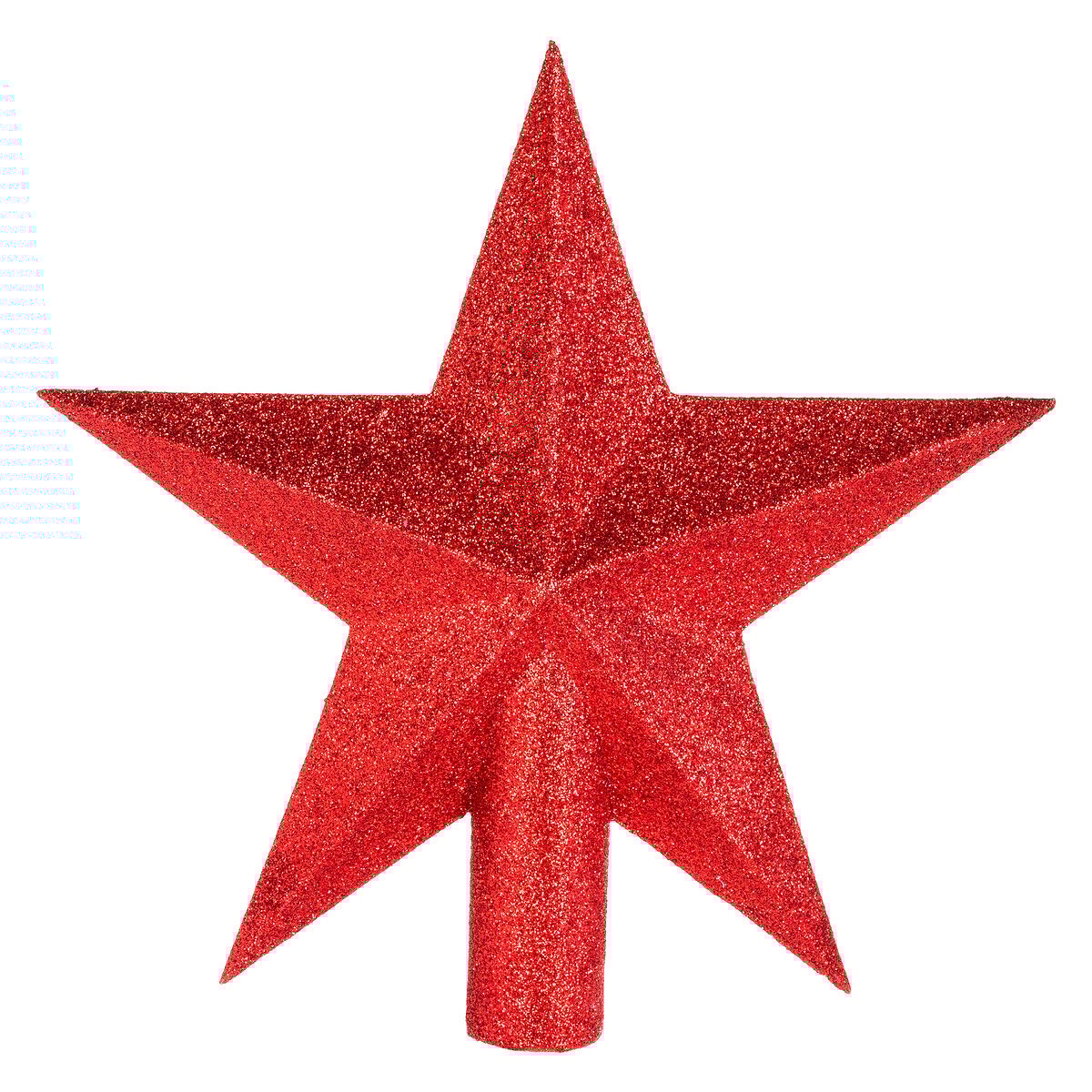 Estrela vermelha com glitter para topo de &aacute;rvore