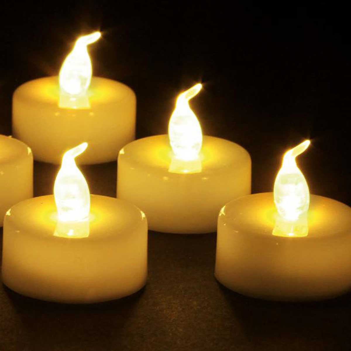 Conjunto de 6 velas tealight com led branco quente,  Conjunto de 6 velas tealight com led branco quente