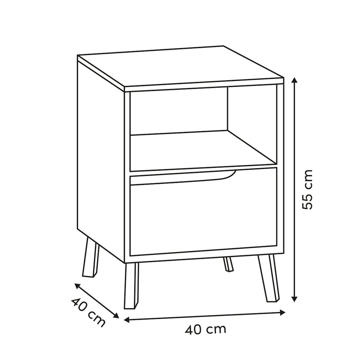 Mesa de cabeceira LUMA branco