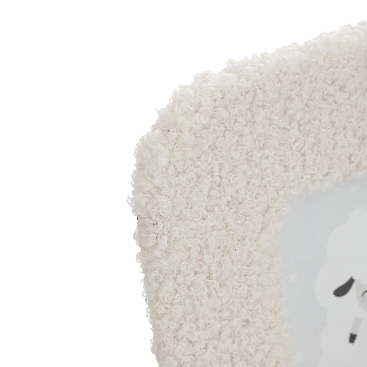 Moldura com pelo branca 10x15cm