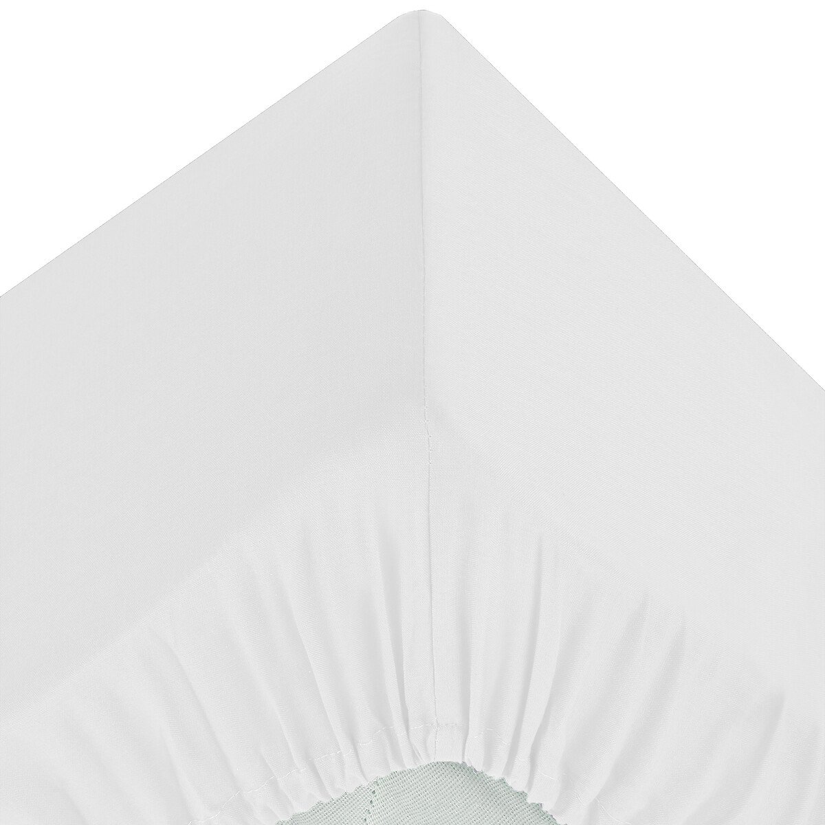 Lençol ajustável branco em algodão percal 160x200cm