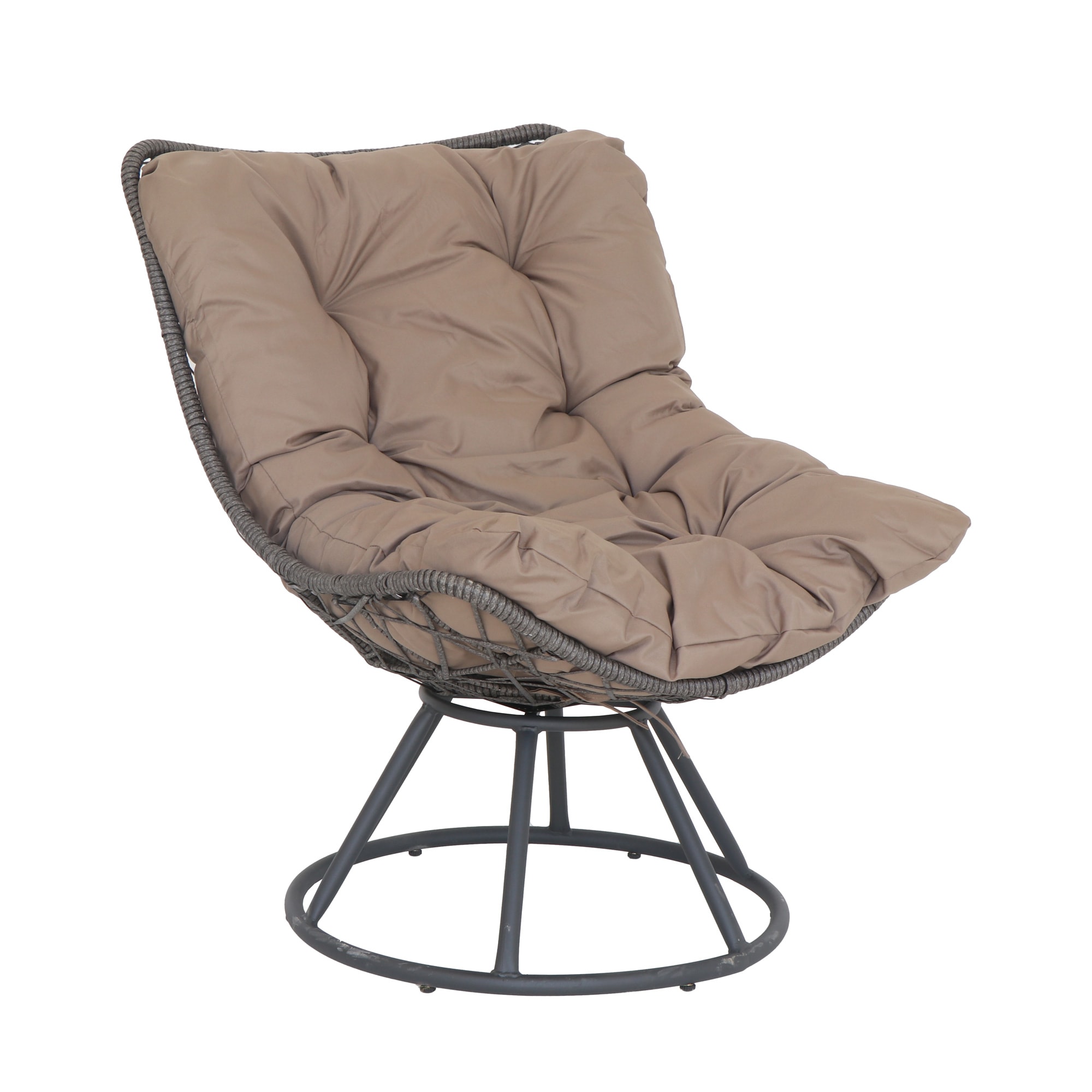 Cadeir o Papasan Com Almofada Taupe h ma h ma