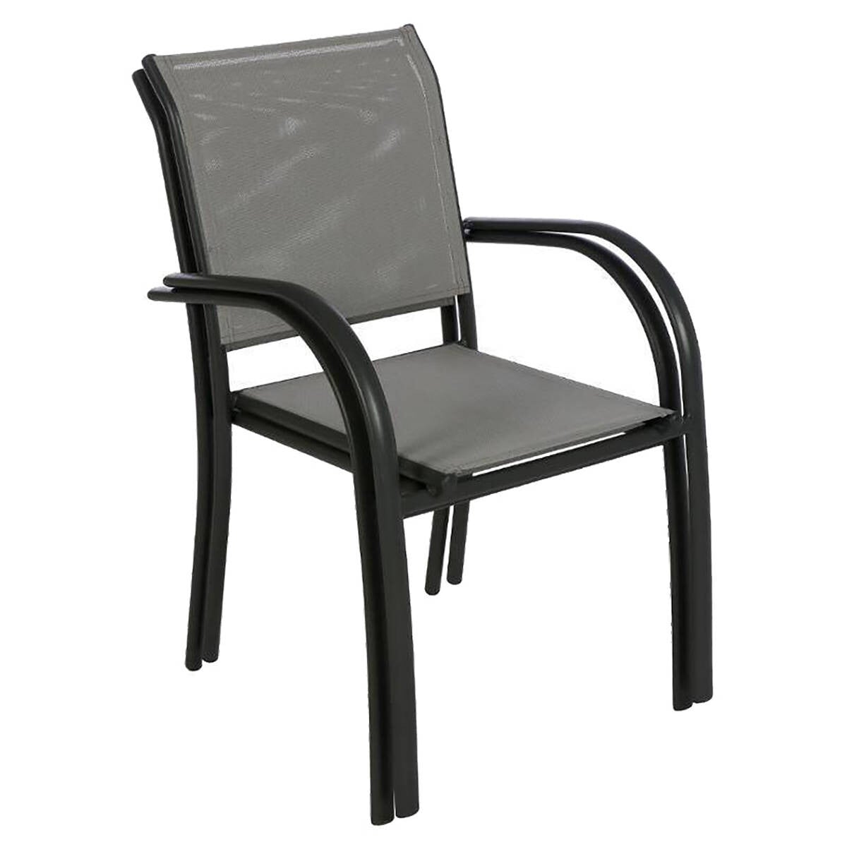 Cadeira com bra&ccedil;os PIAZZA galet e graphite