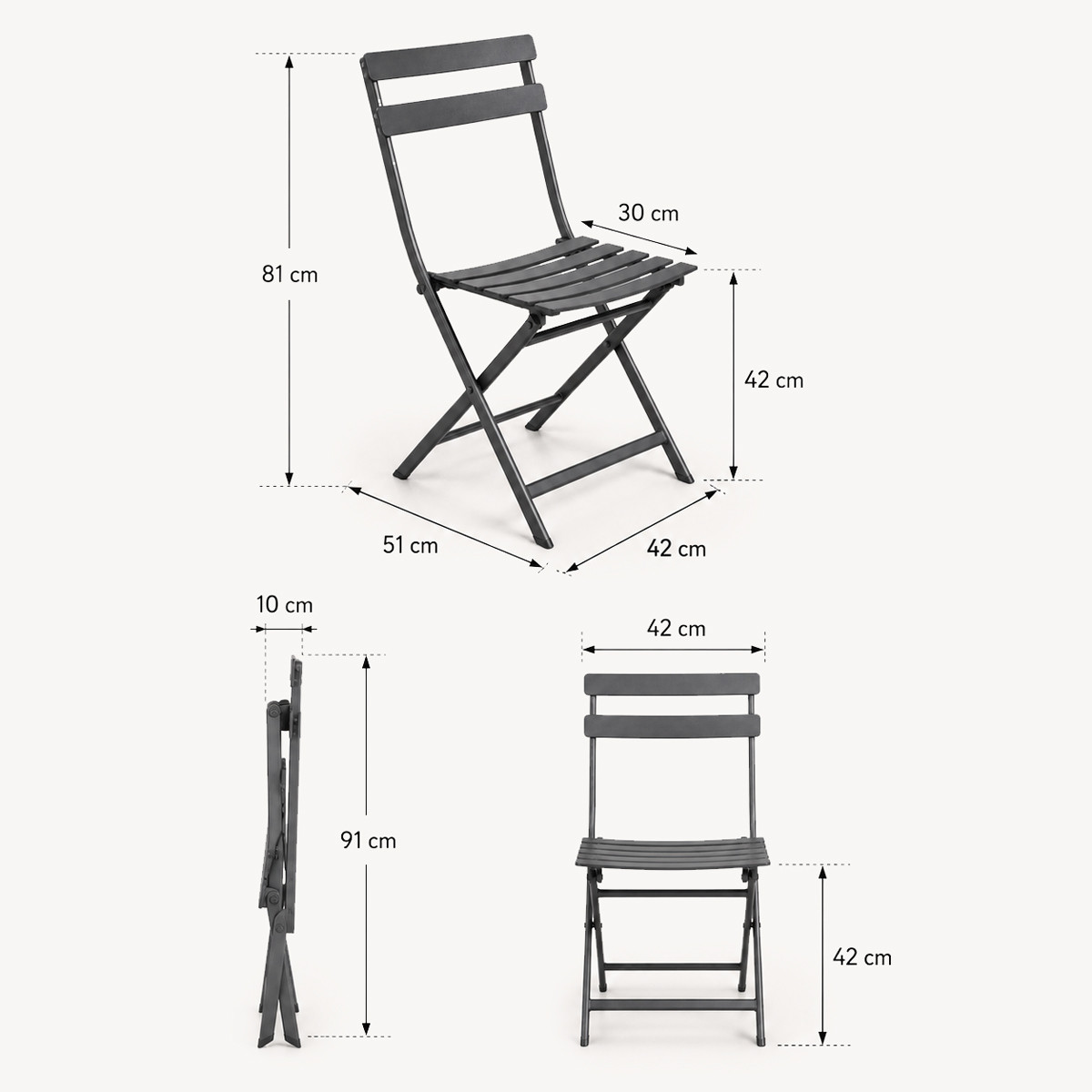 Cadeira Dobr&aacute;vel Greensboro Graphite