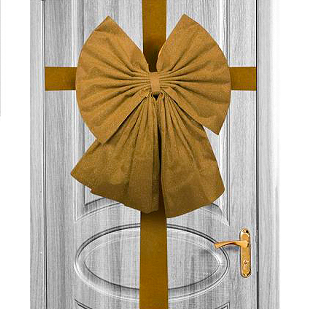 La&ccedil;o para porta dourado em veludo