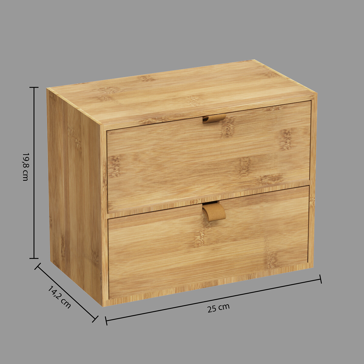 Organizador wc com 2 gavetas em bambu