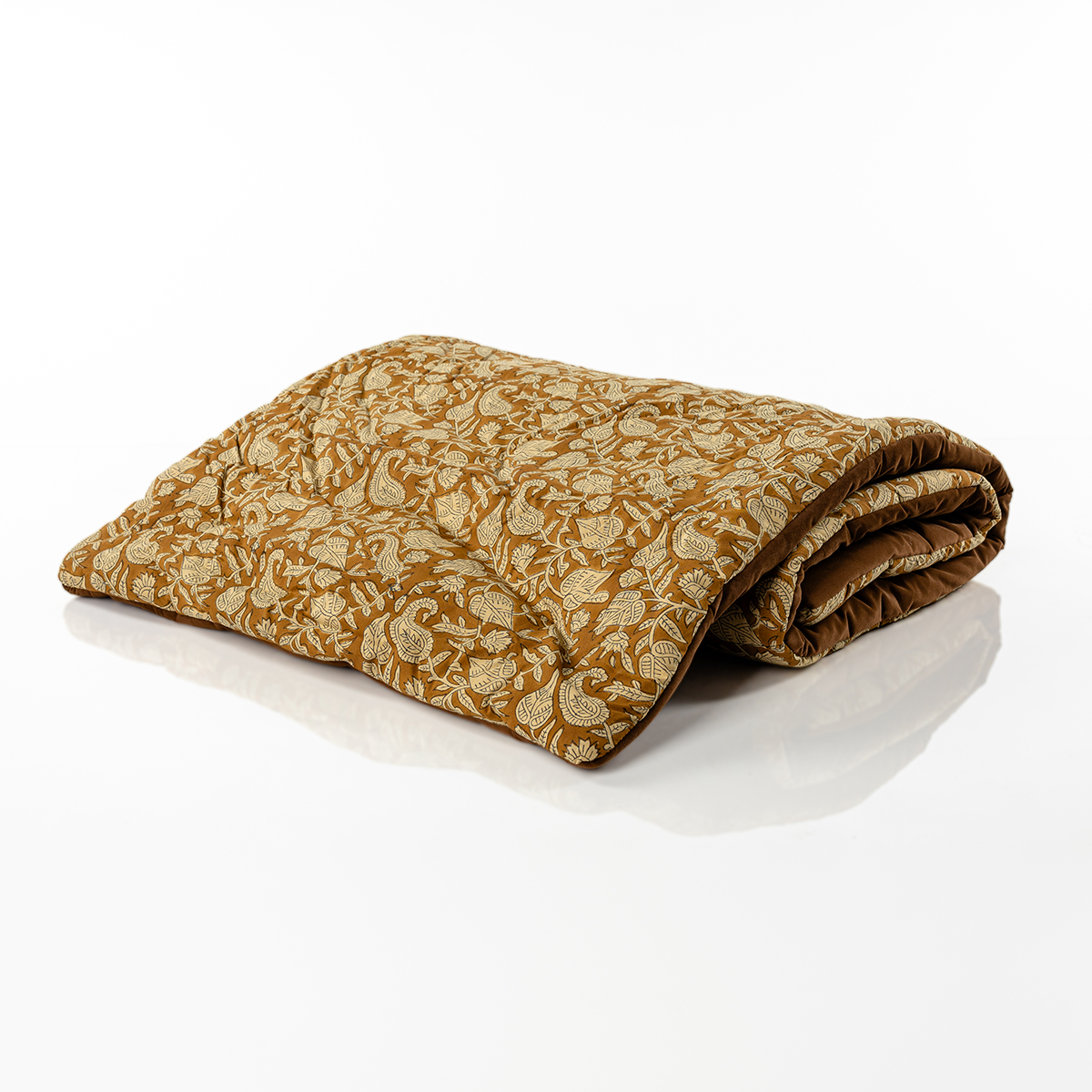 Edred&atilde;o fundo de cama AUTOMNE floral bege 65x180cm