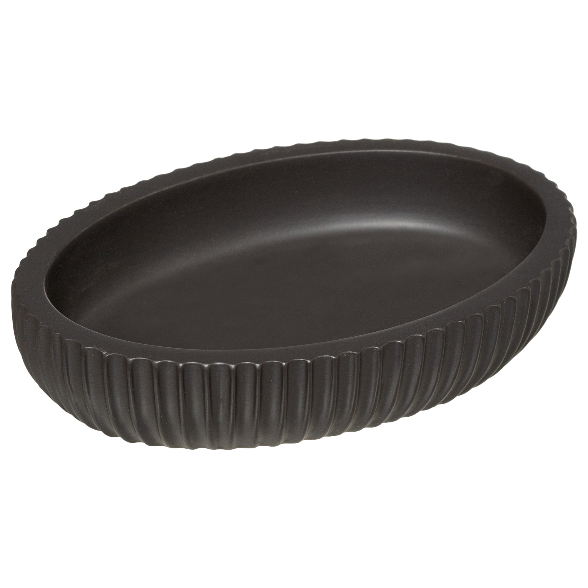 Saboneteira wc NATUREO preta com base em bambu