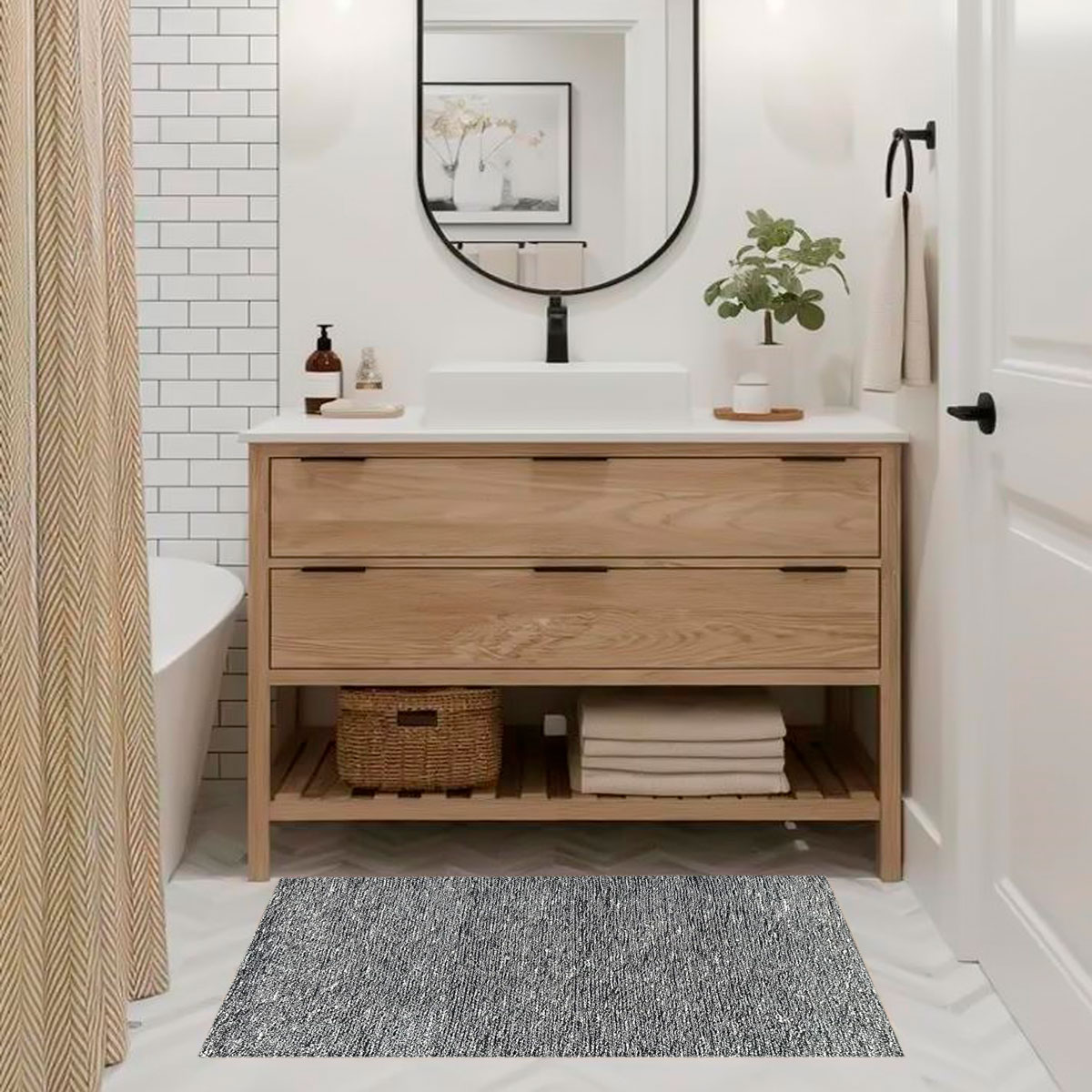 Tapete MAVEN preto 70x120cm