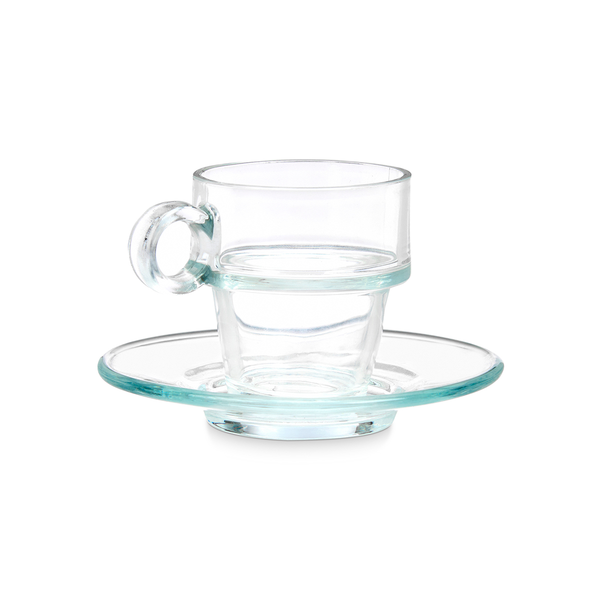 Ch&aacute;vena de caf&eacute; de vidro com pires 10cl