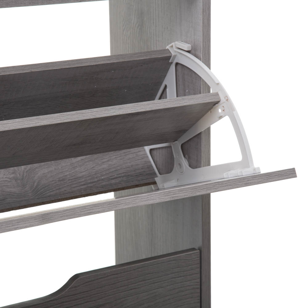 Sapateira em carvalho cinza com 3 gavetas