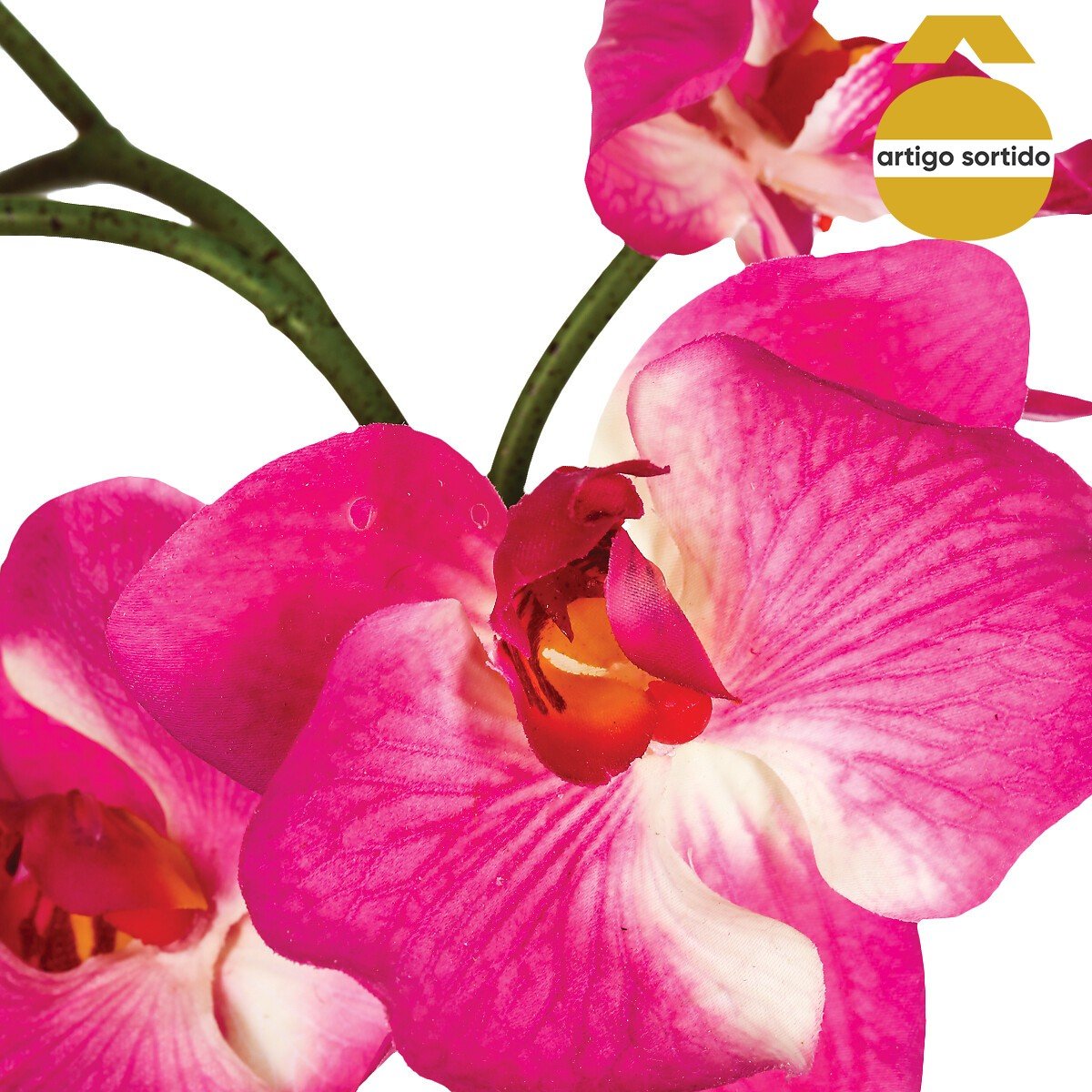 Planta orquídea com vaso cerâmica 46cm