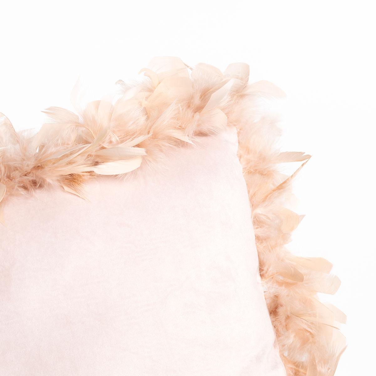 Almofada rosa claro em veludo 40x40cm