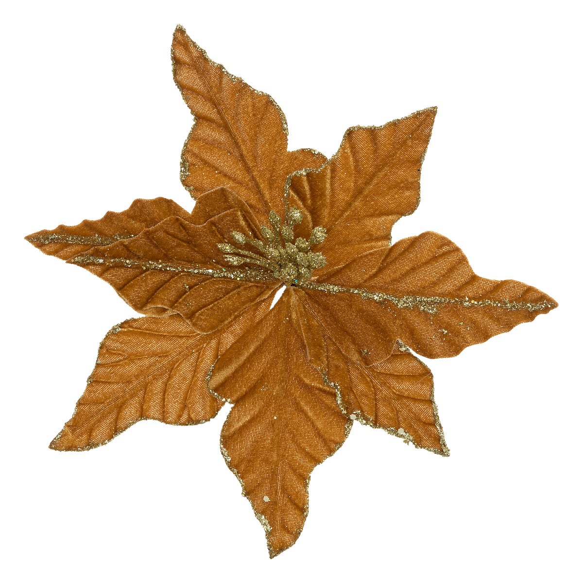 Flor pois&eacute;nttia com mola castanha 20x13cm