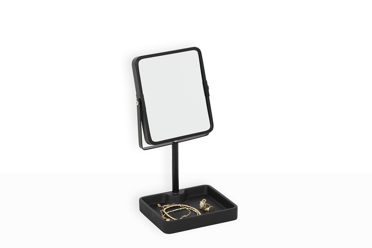 Espelho wc preto em poliresina 30cm