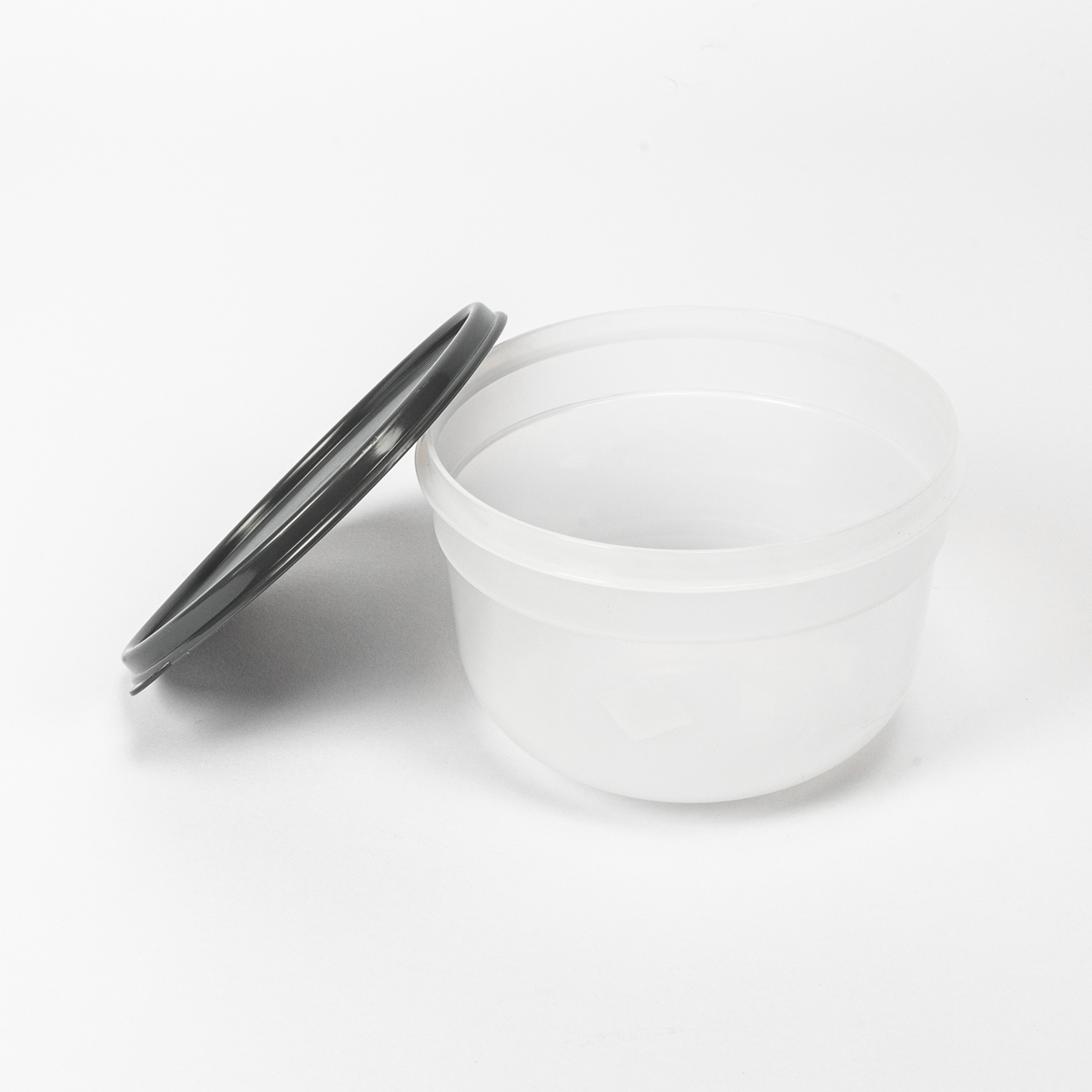 Caixa redonda com tampa cinza 2,4l